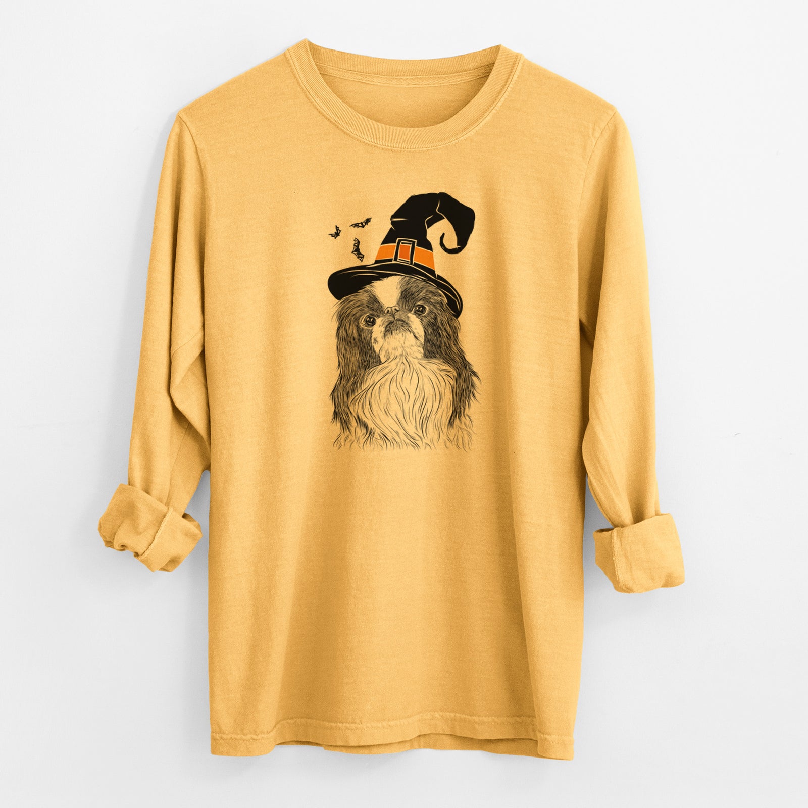 Witch Suki the Japanese Chin - Men's Heavyweight 100% Cotton Long Sleeve