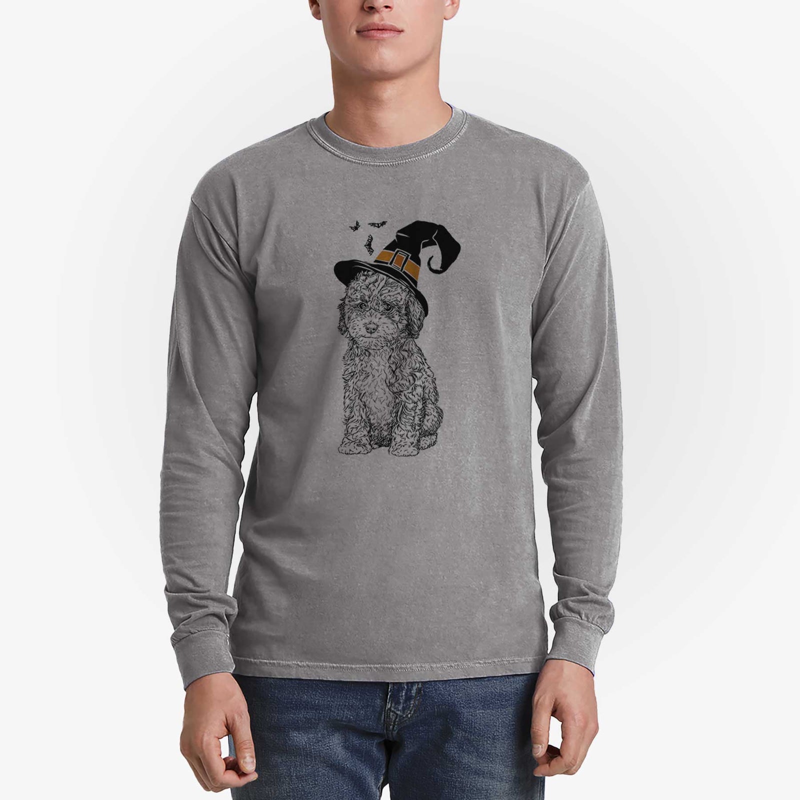 Witch Sweet Tea the Mini Doodle - Men's Heavyweight 100% Cotton Long Sleeve