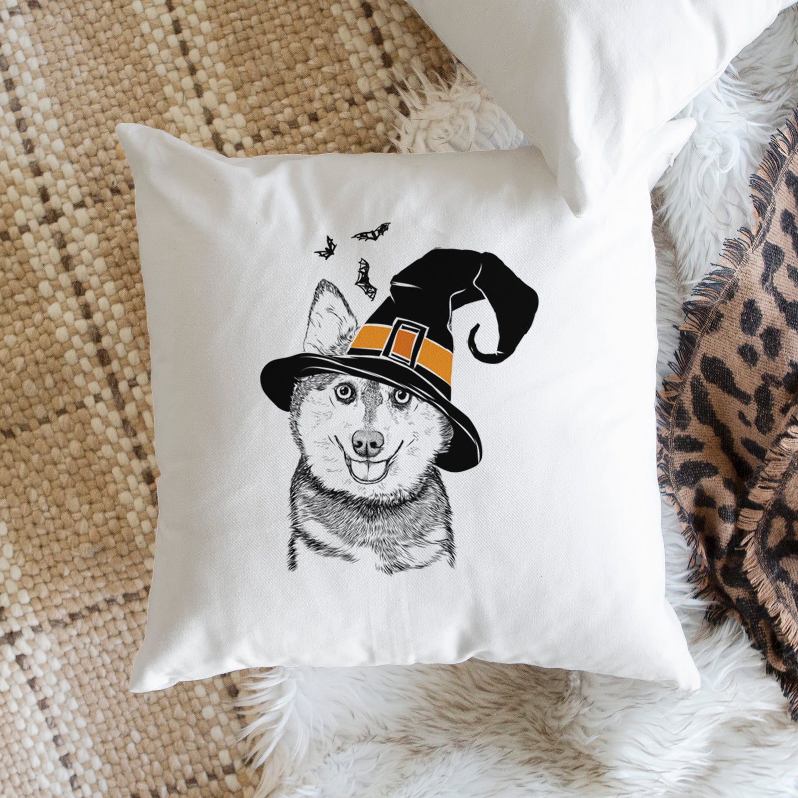 Tellie the Alaskan Klee Kai - Throw Pillow Cover