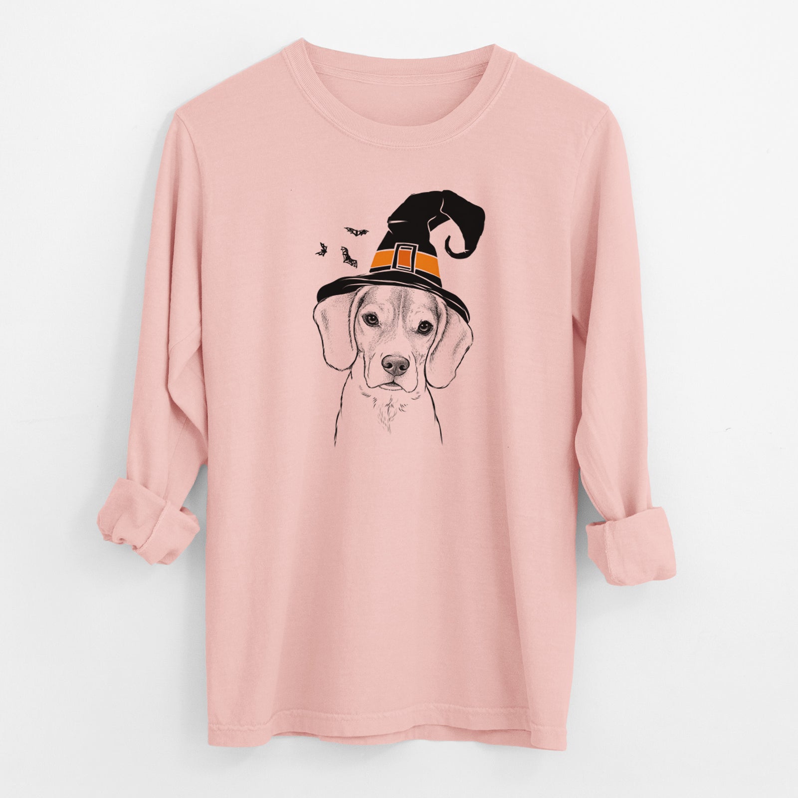 Witch Thea the Beagle - Men's Heavyweight 100% Cotton Long Sleeve