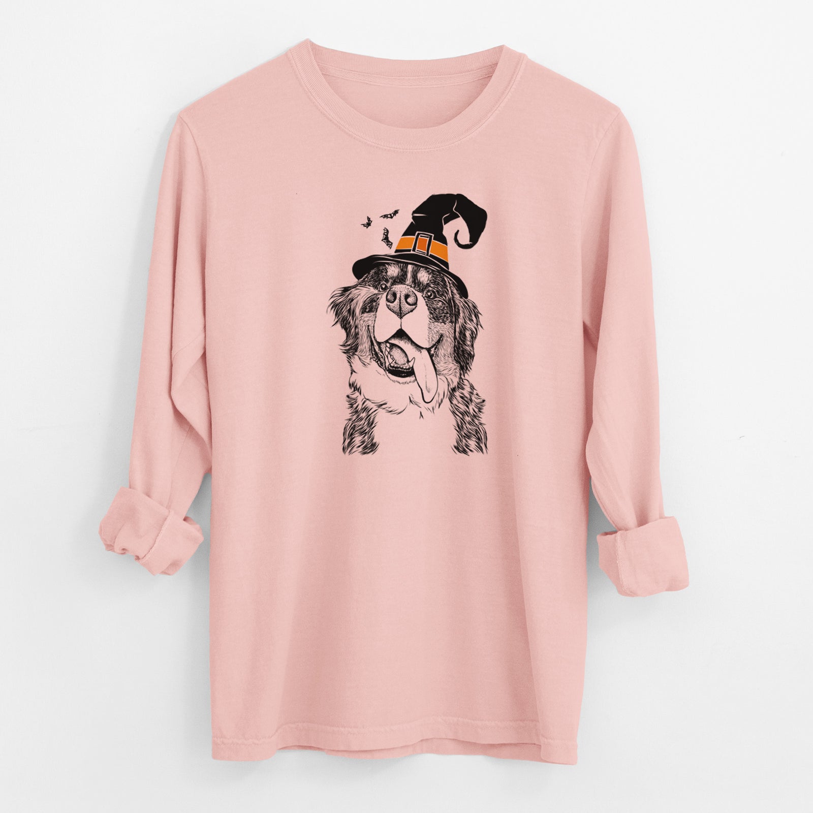 Witch Theo the Bernese Mountain Dog - Men's Heavyweight 100% Cotton Long Sleeve