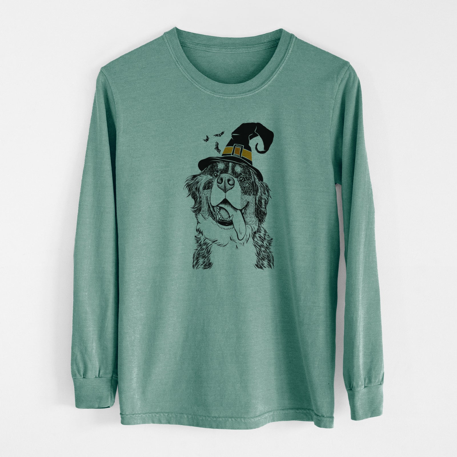 Witch Theo the Bernese Mountain Dog - Men's Heavyweight 100% Cotton Long Sleeve