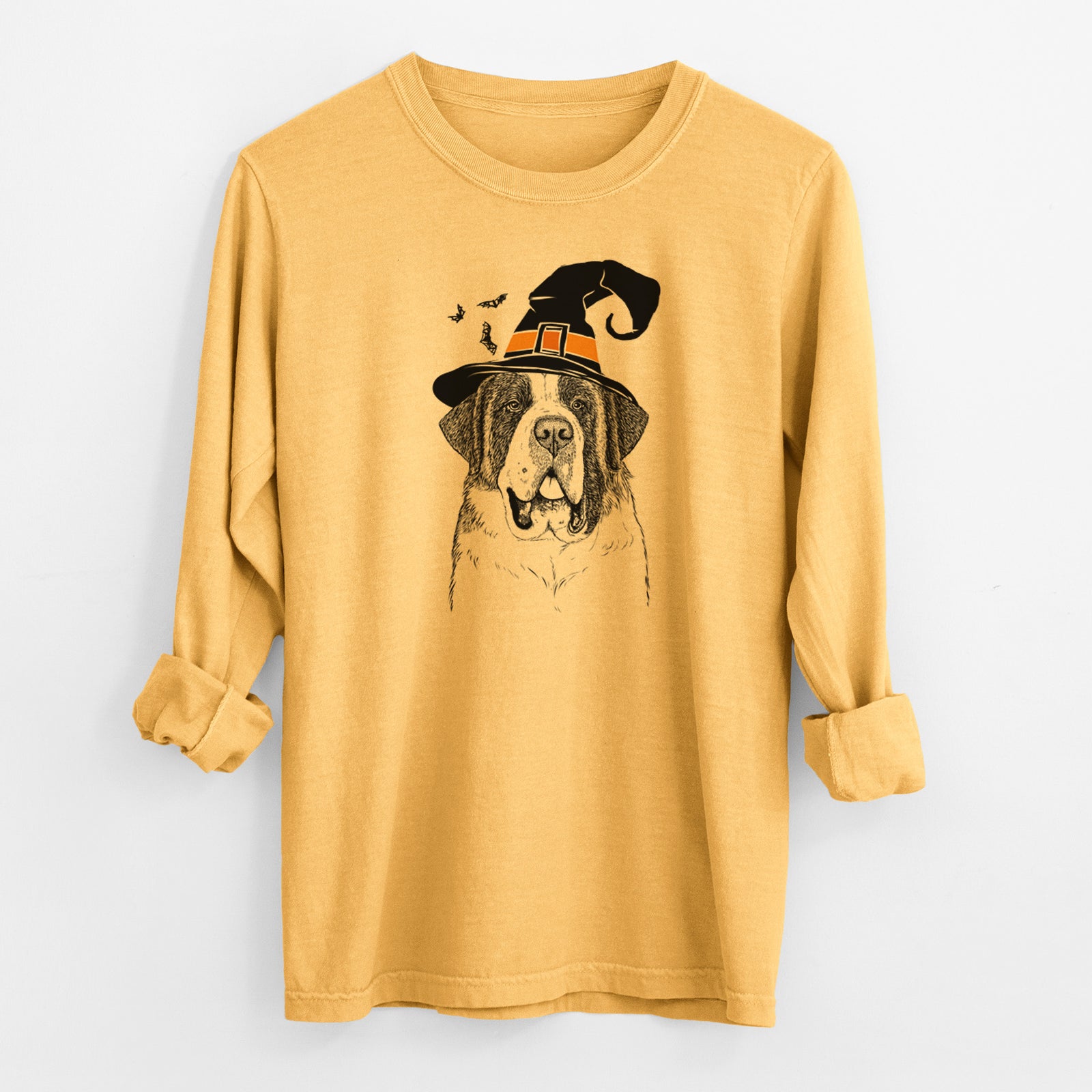 Witch Thor the Saint Bernard - Men's Heavyweight 100% Cotton Long Sleeve