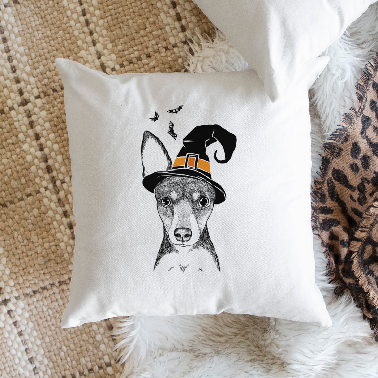 Tiny the Toy Fox Terrier - Throw Pillow Cover