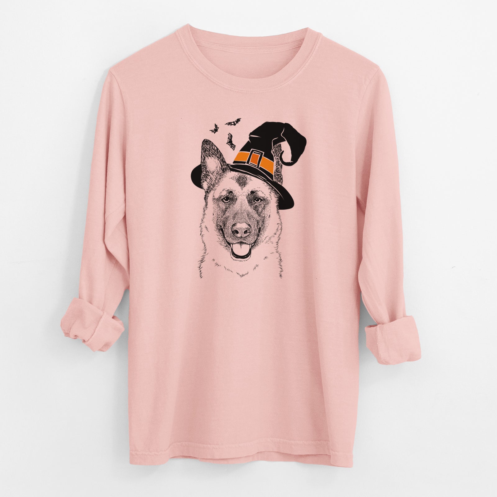 Witch Trooper the German Shepherd - Men's Heavyweight 100% Cotton Long Sleeve