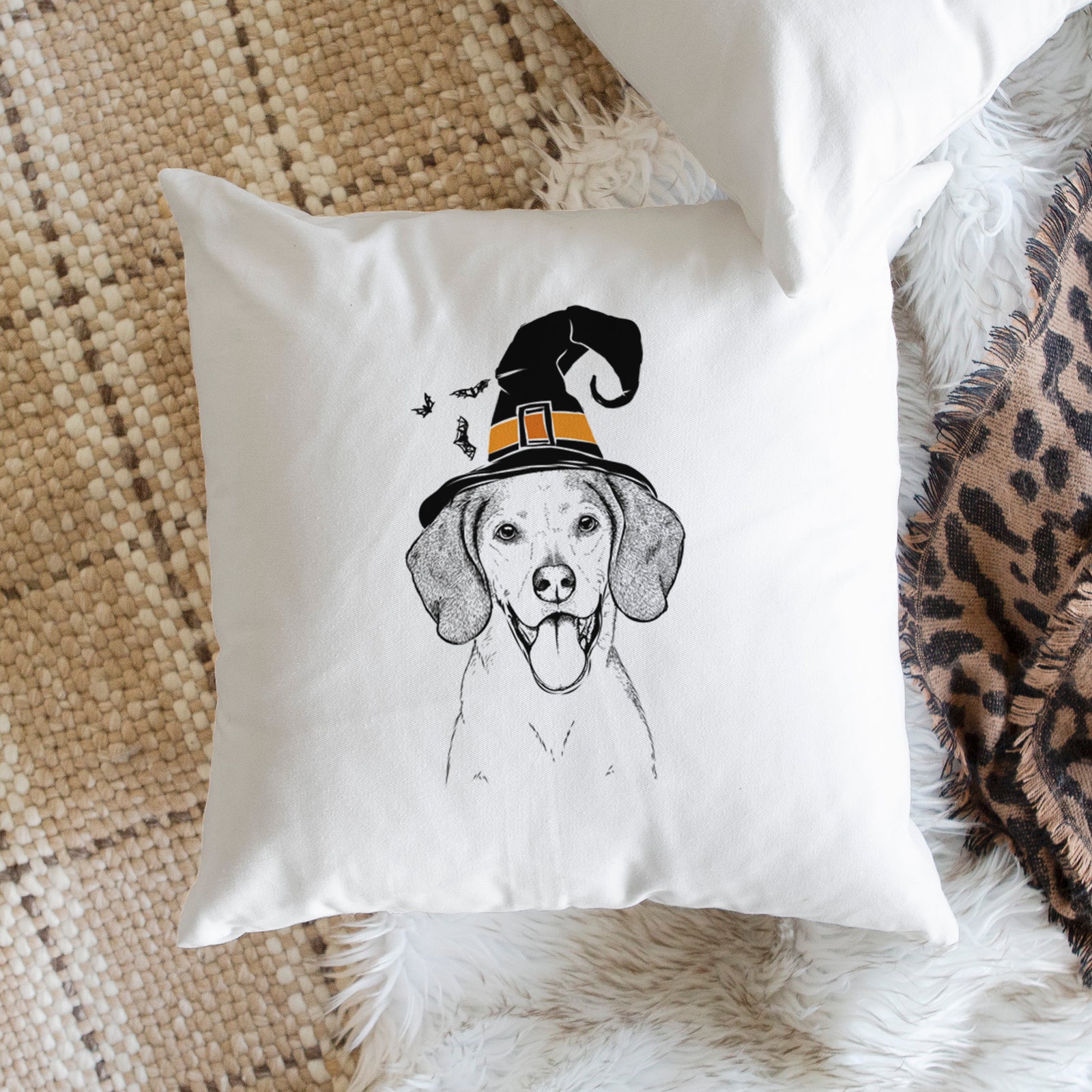 Trooper the Hound Mix - Throw Pillow Cover