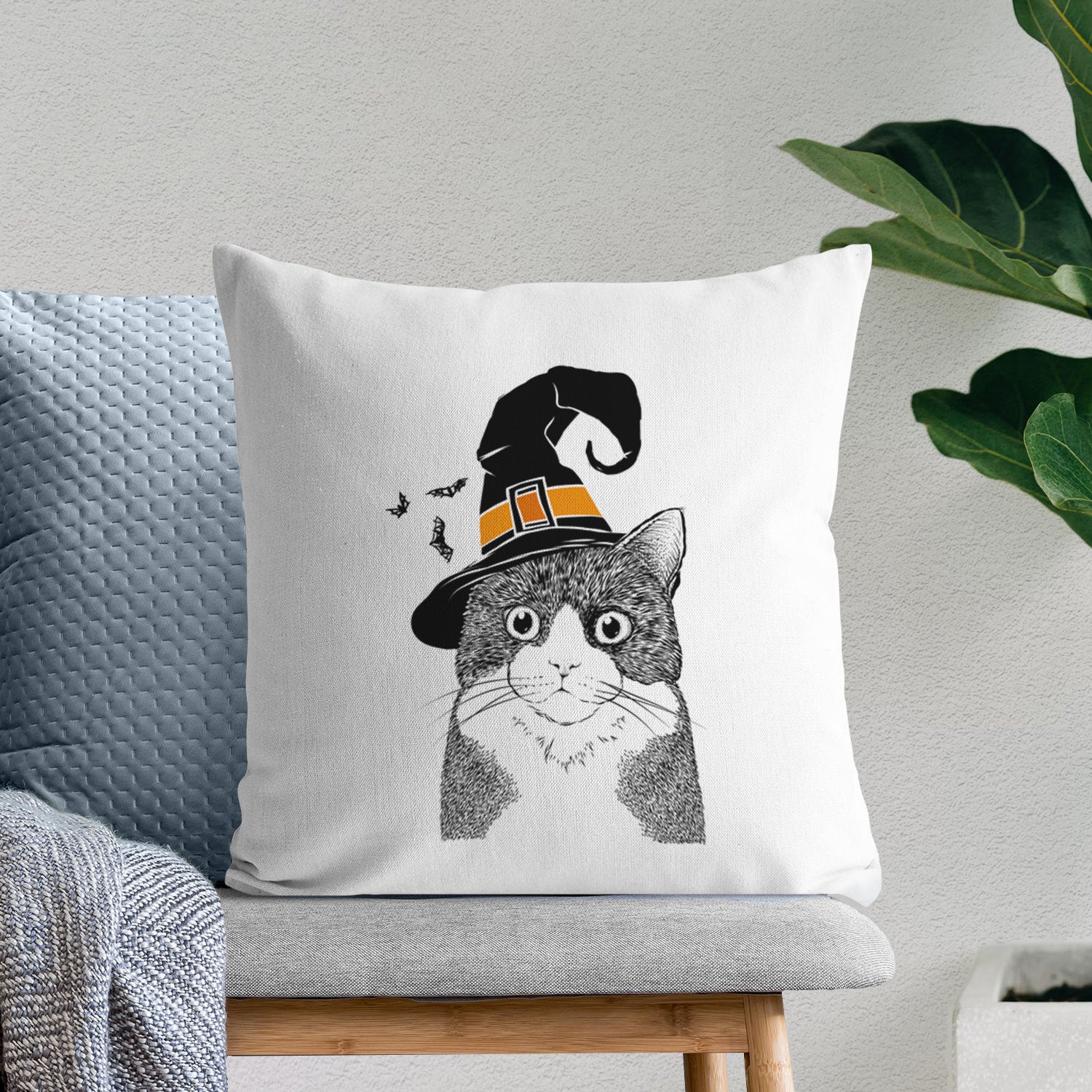 Tux the Tuxedo Cat - Throw Pillow Cover