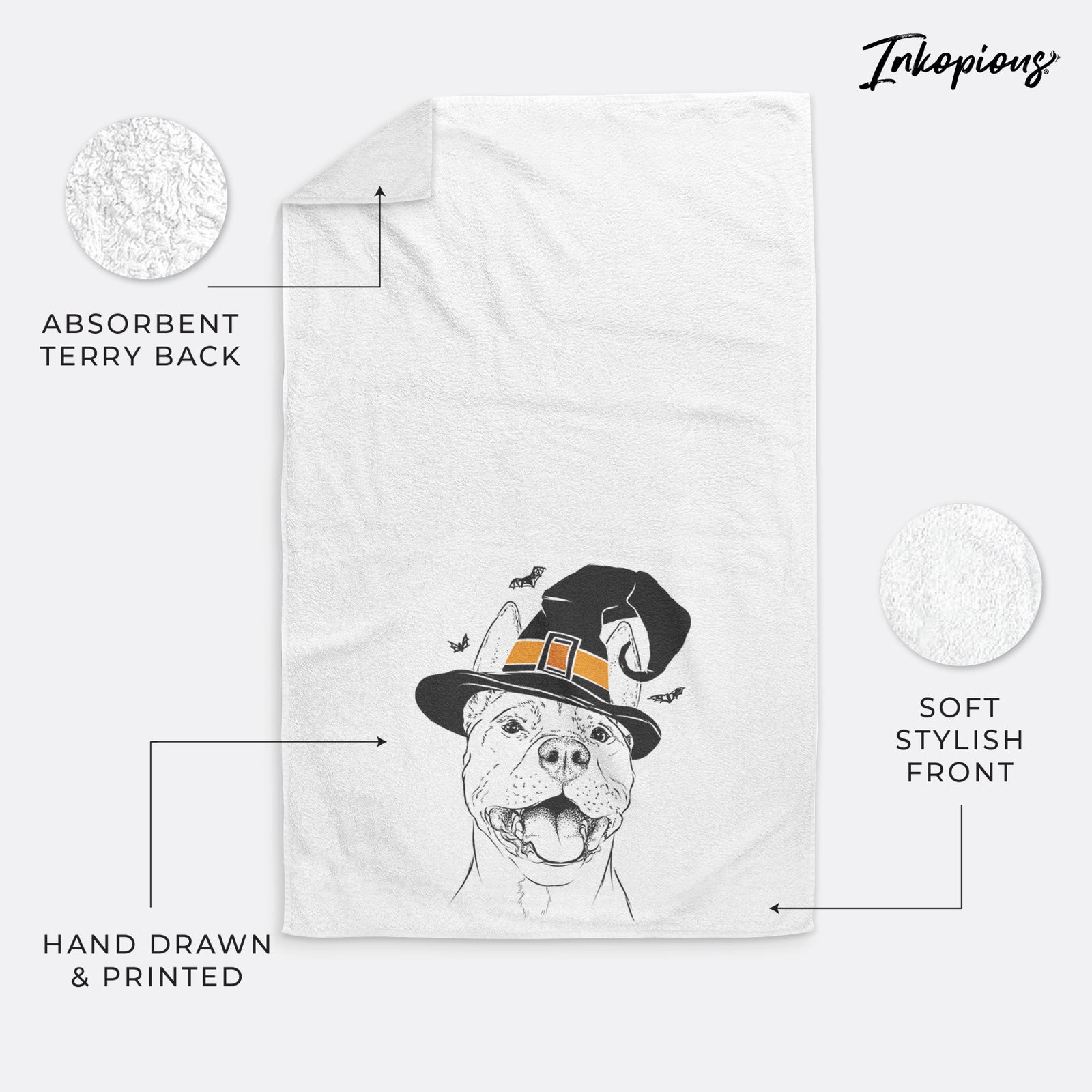 Wally the Pitbull Decorative Hand Towel