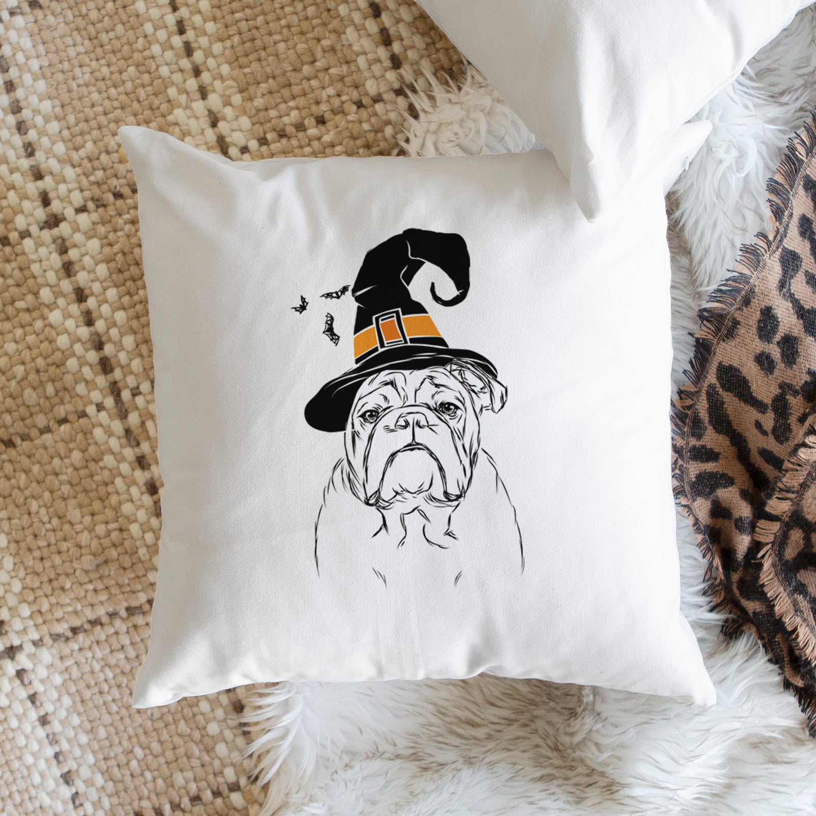 Winston the English Bulldog - Throw Pillow Cover