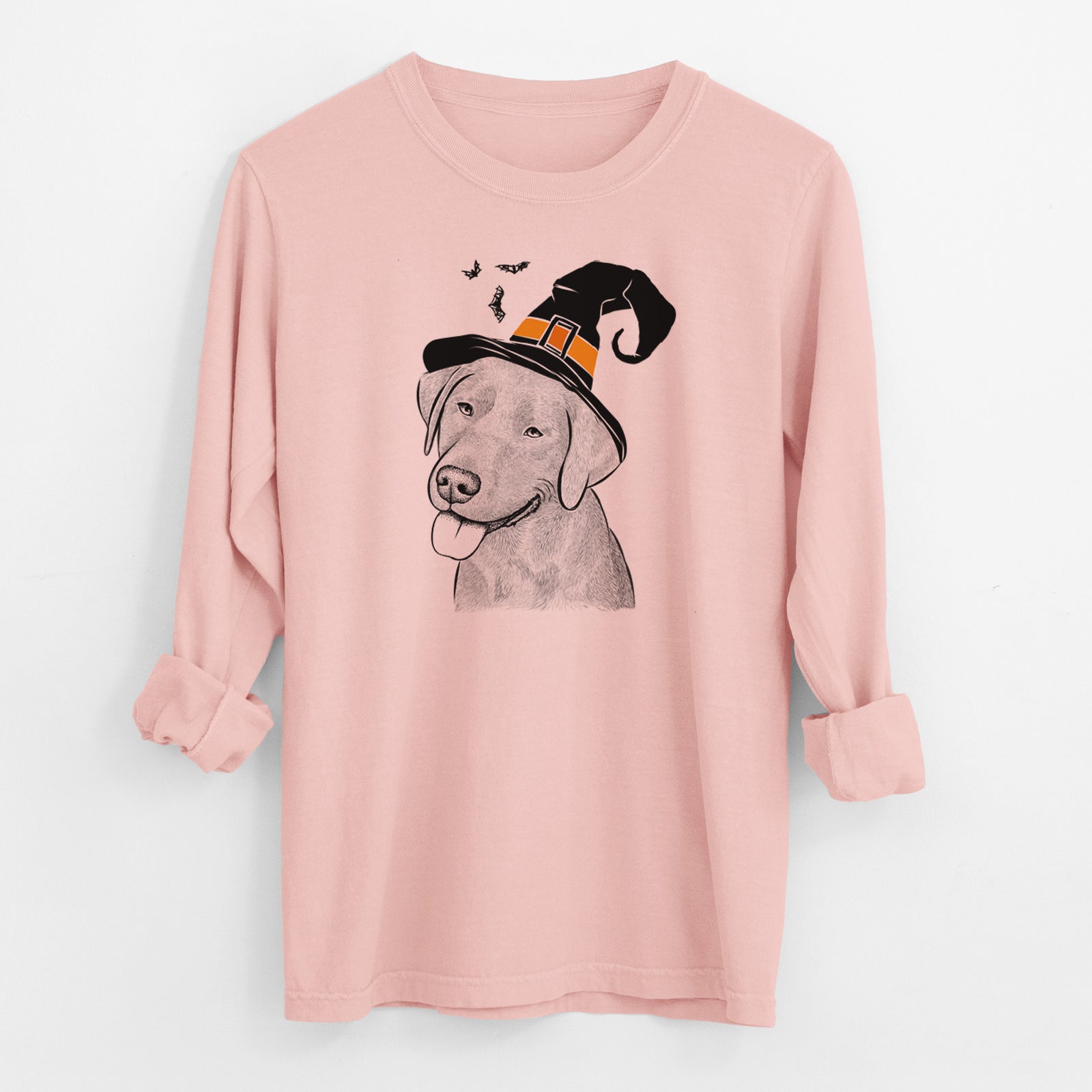 Witch Zeppelin the Black Labrador - Men's Heavyweight 100% Cotton Long Sleeve