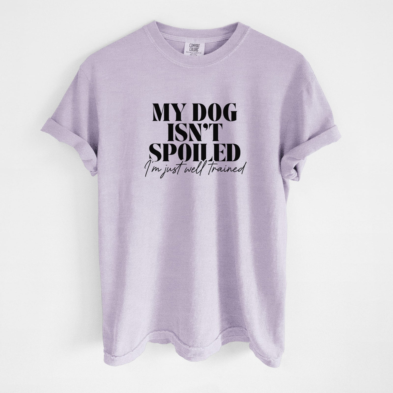 My Dog Isn't Spoiled I'm Just Well Trained - Unisex Comfort Colors Garment-Dyed Heavyweight T-shirt in Orchid