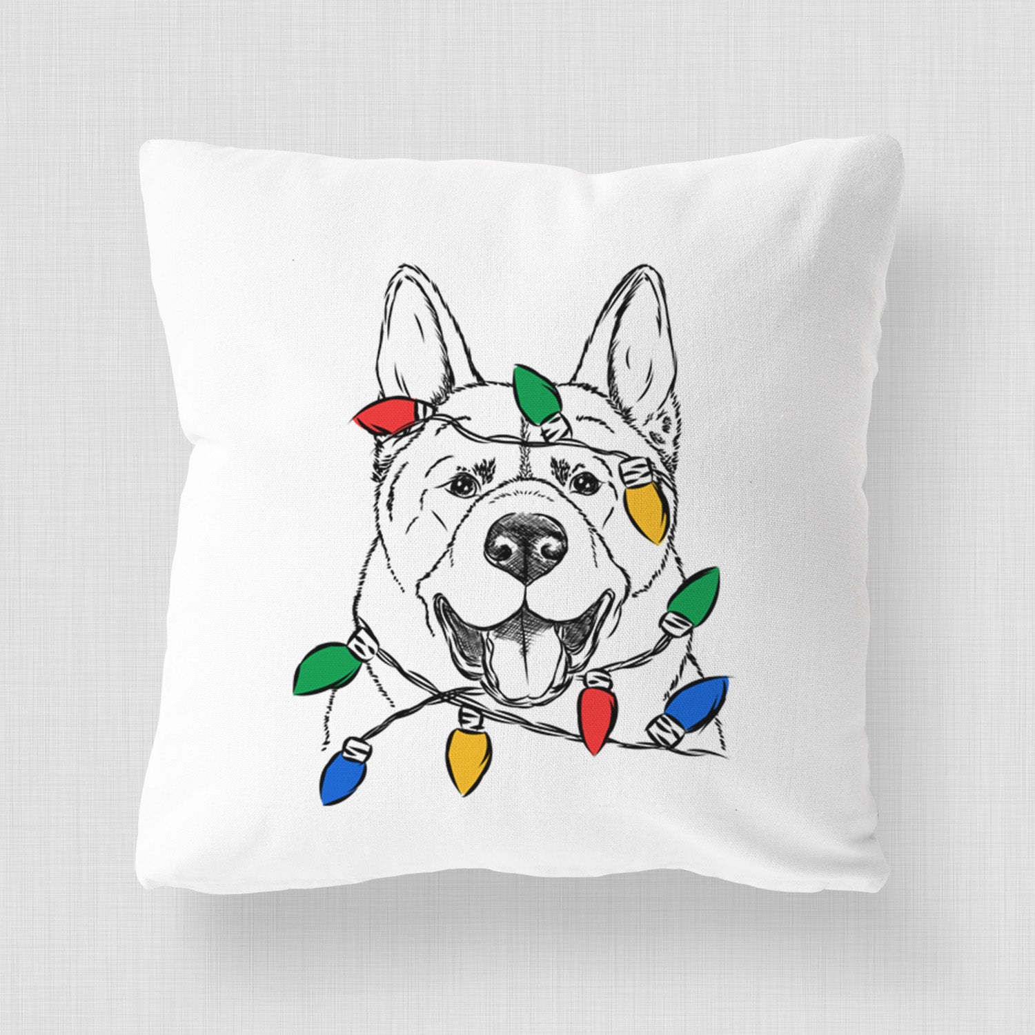 Baku the Akita - Throw Pillow Cover