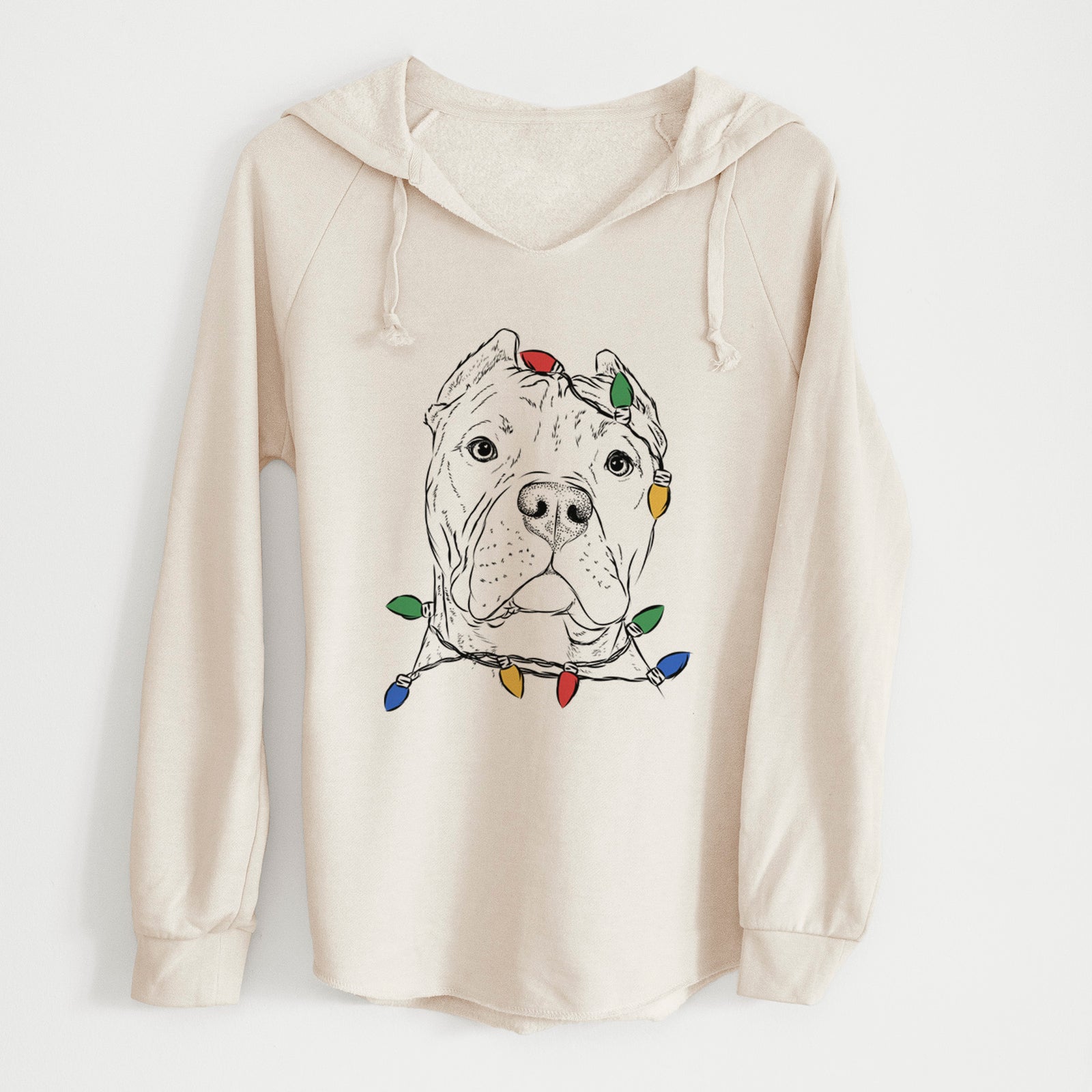 Christmas Lights Bam Bam the Pitbull - Cali Wave Hooded Sweatshirt