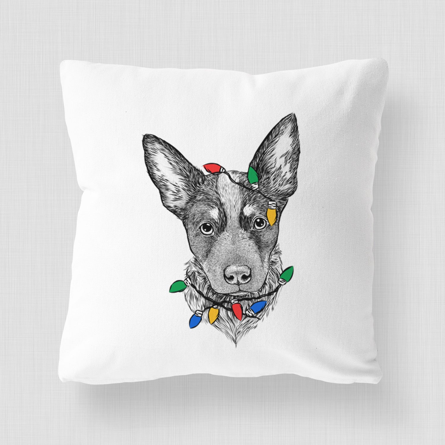 Bella the Blue Heeler Puppy - Throw Pillow Cover