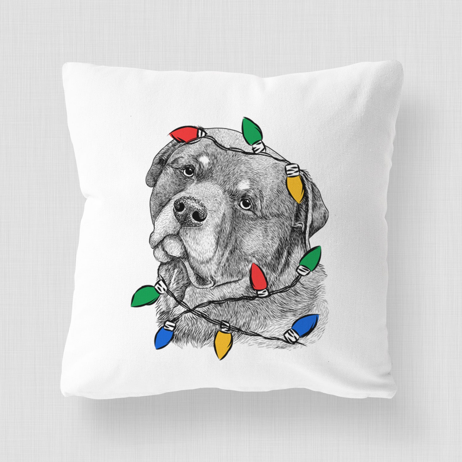 Bender the Rottweiler - Throw Pillow Cover