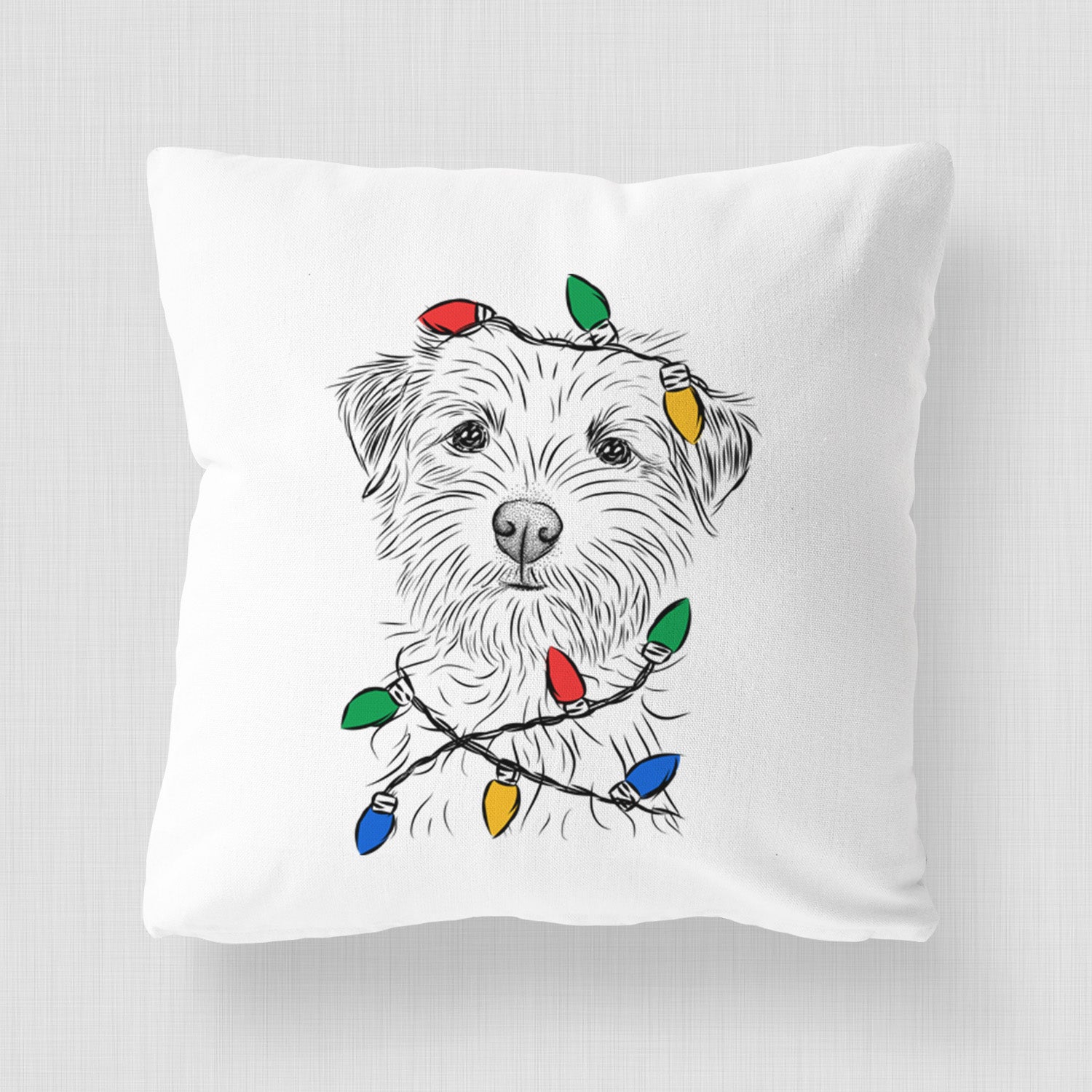 Benjamin the Border Terrier - Throw Pillow Cover