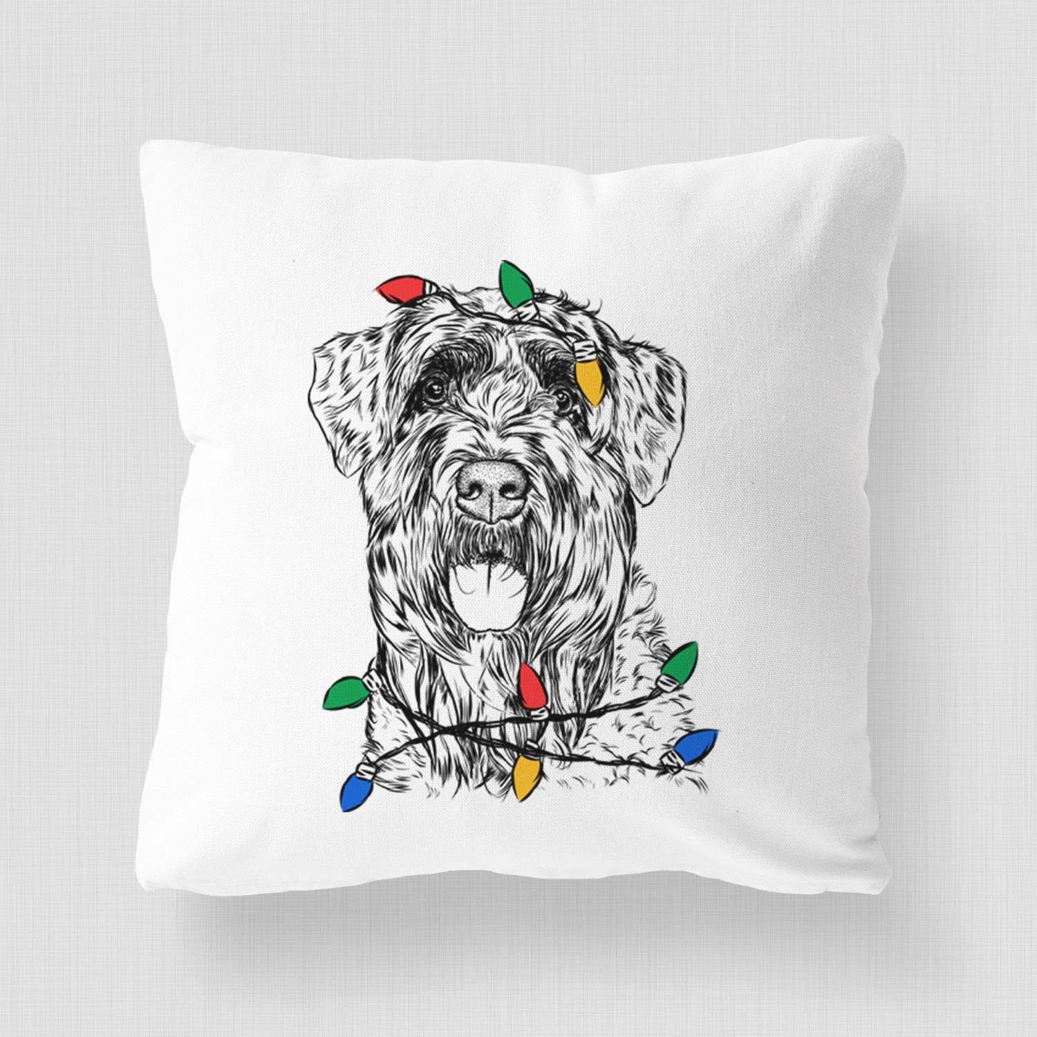 Bonnie the Bouvier Des Flandres - Throw Pillow Cover
