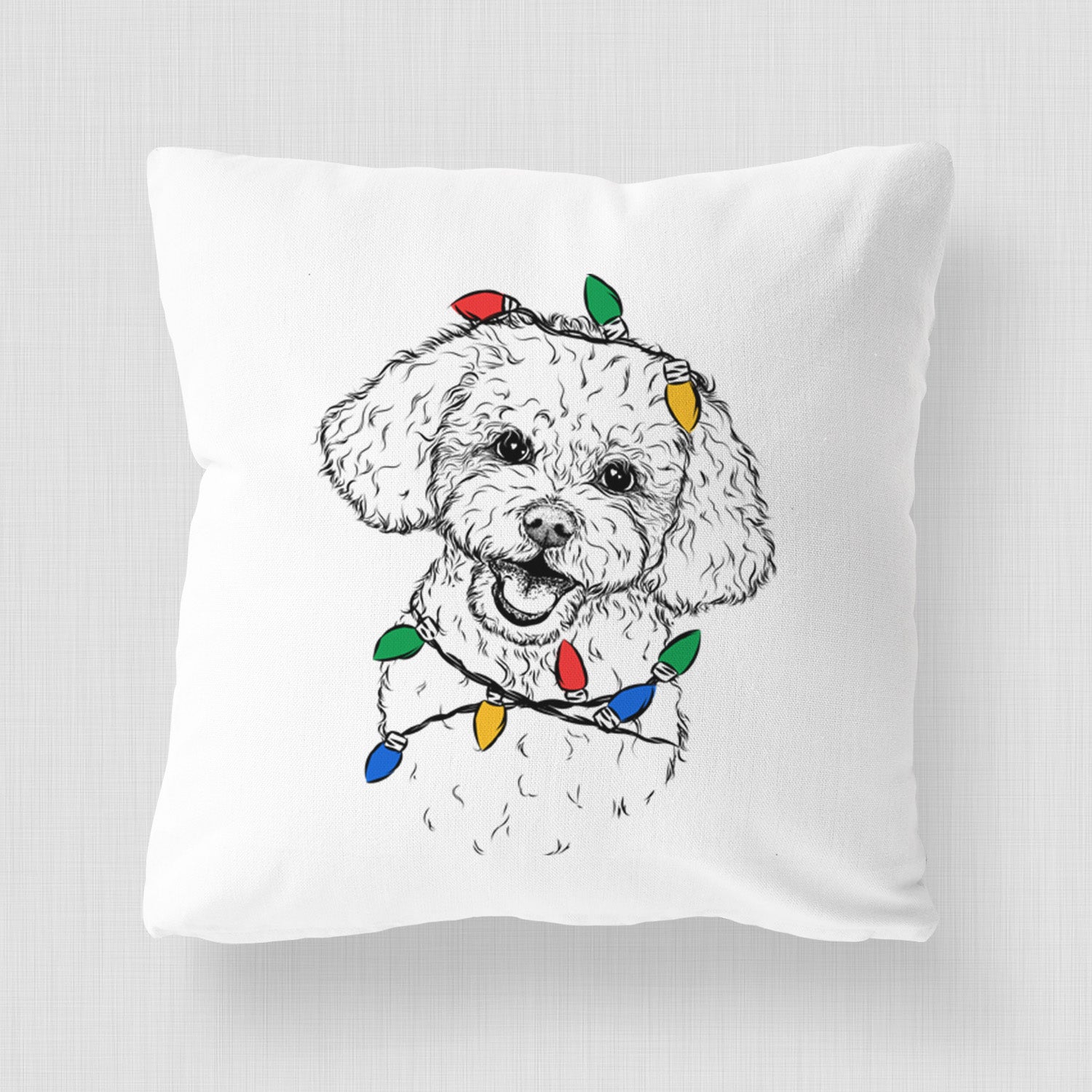 Caesar the Bichon Frise - Throw Pillow Cover