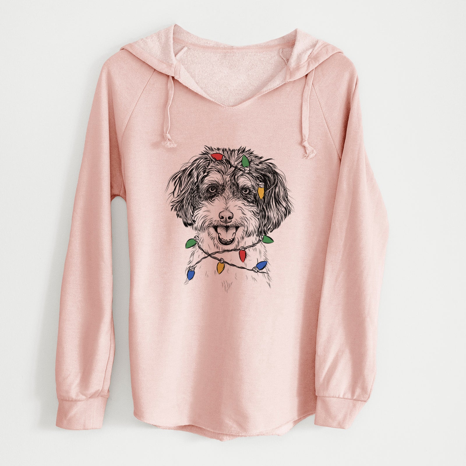 Christmas Lights Carlos the Cavapoo - Cali Wave Hooded Sweatshirt