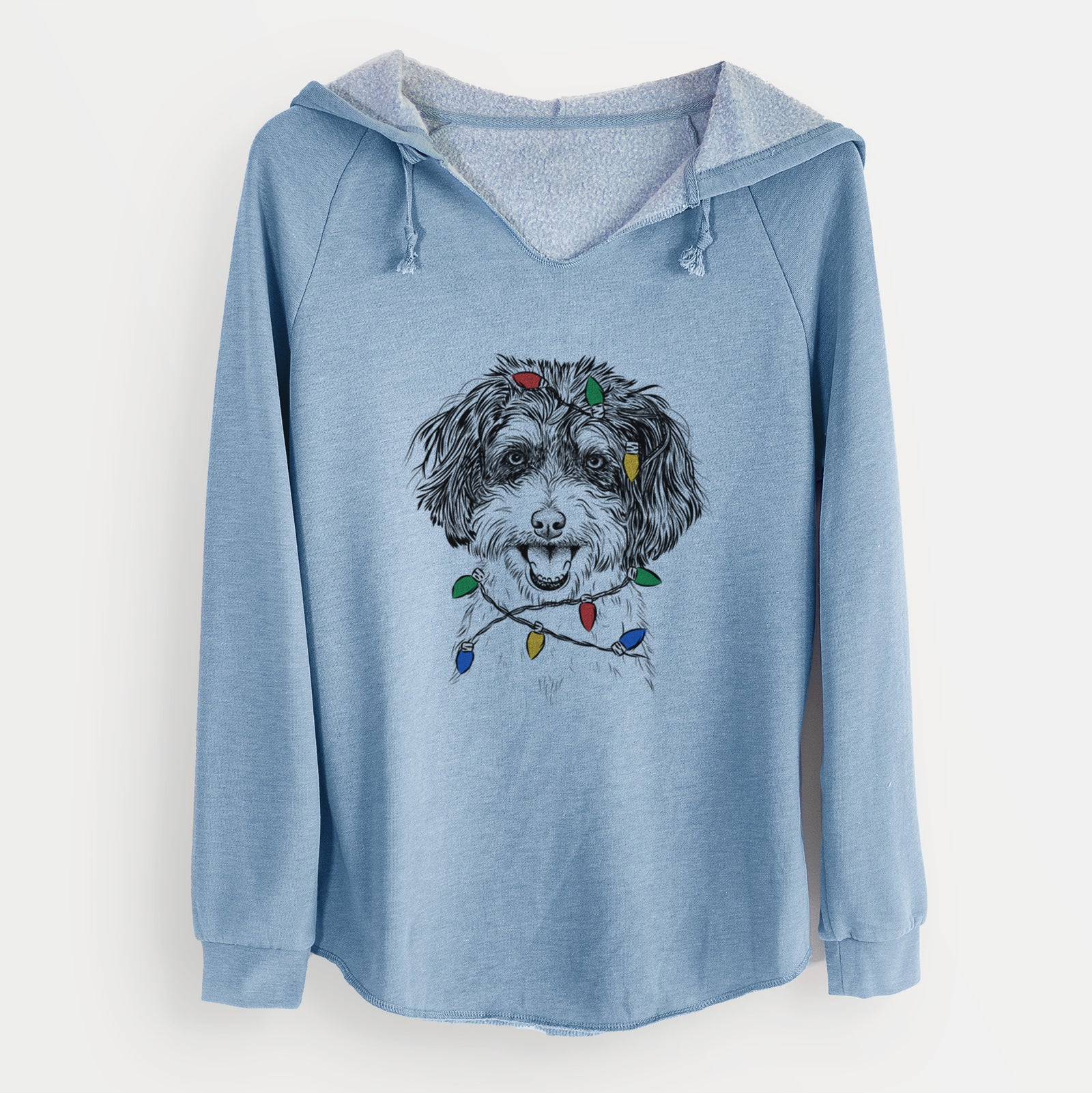 Christmas Lights Carlos the Cavapoo - Cali Wave Hooded Sweatshirt