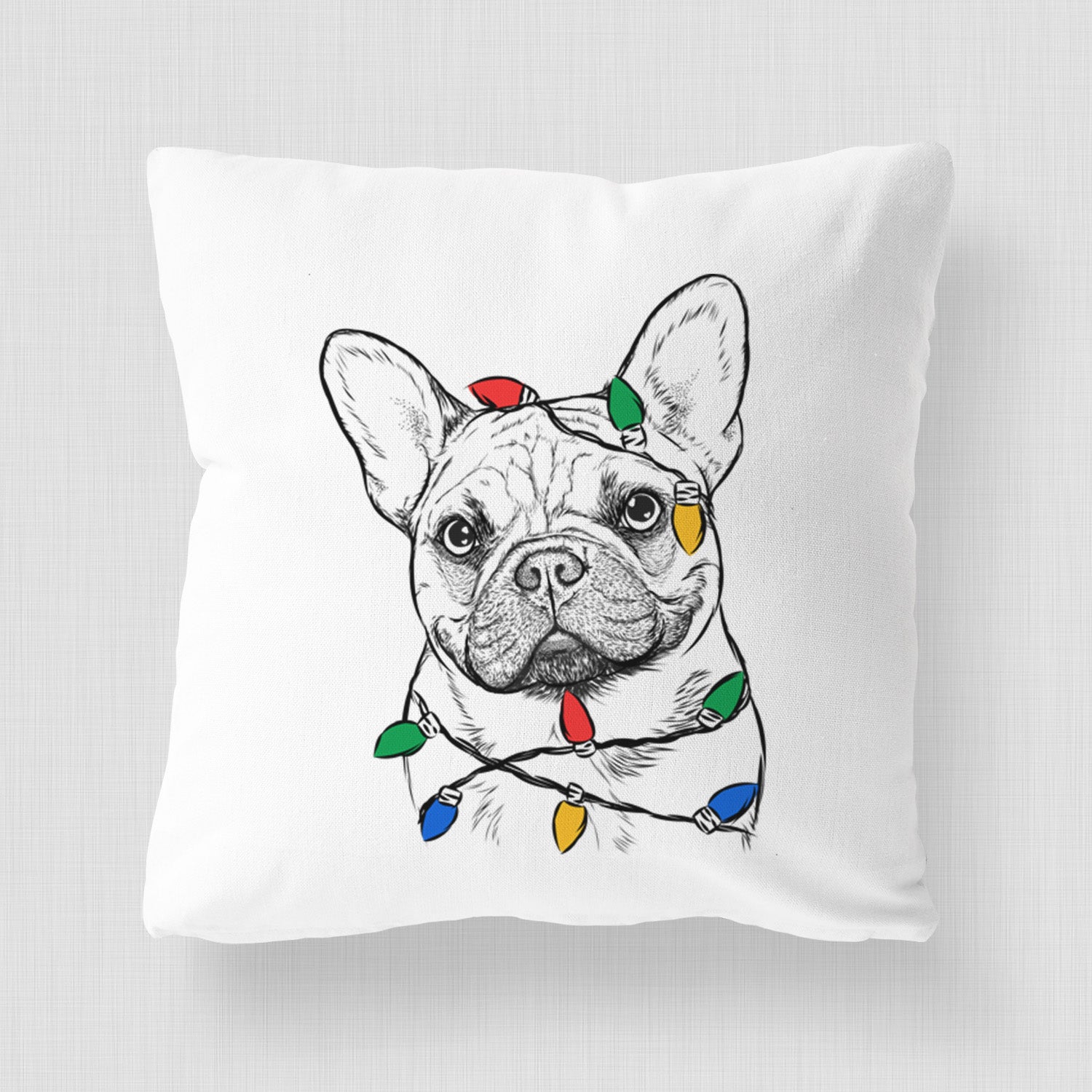 Chew Chew the French Bulldog - Throw Pillow Cover