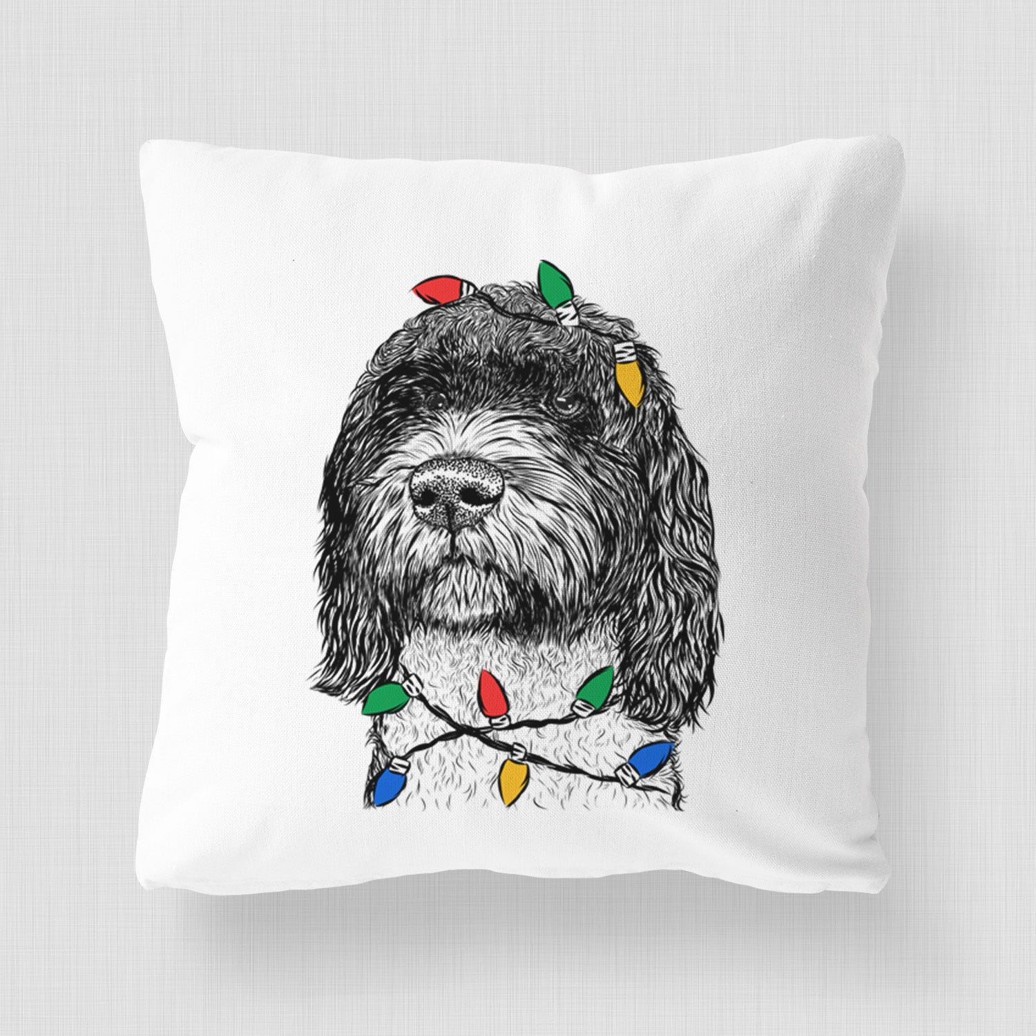 Chris the Portuguese Water Dog - Throw Pillow Cover