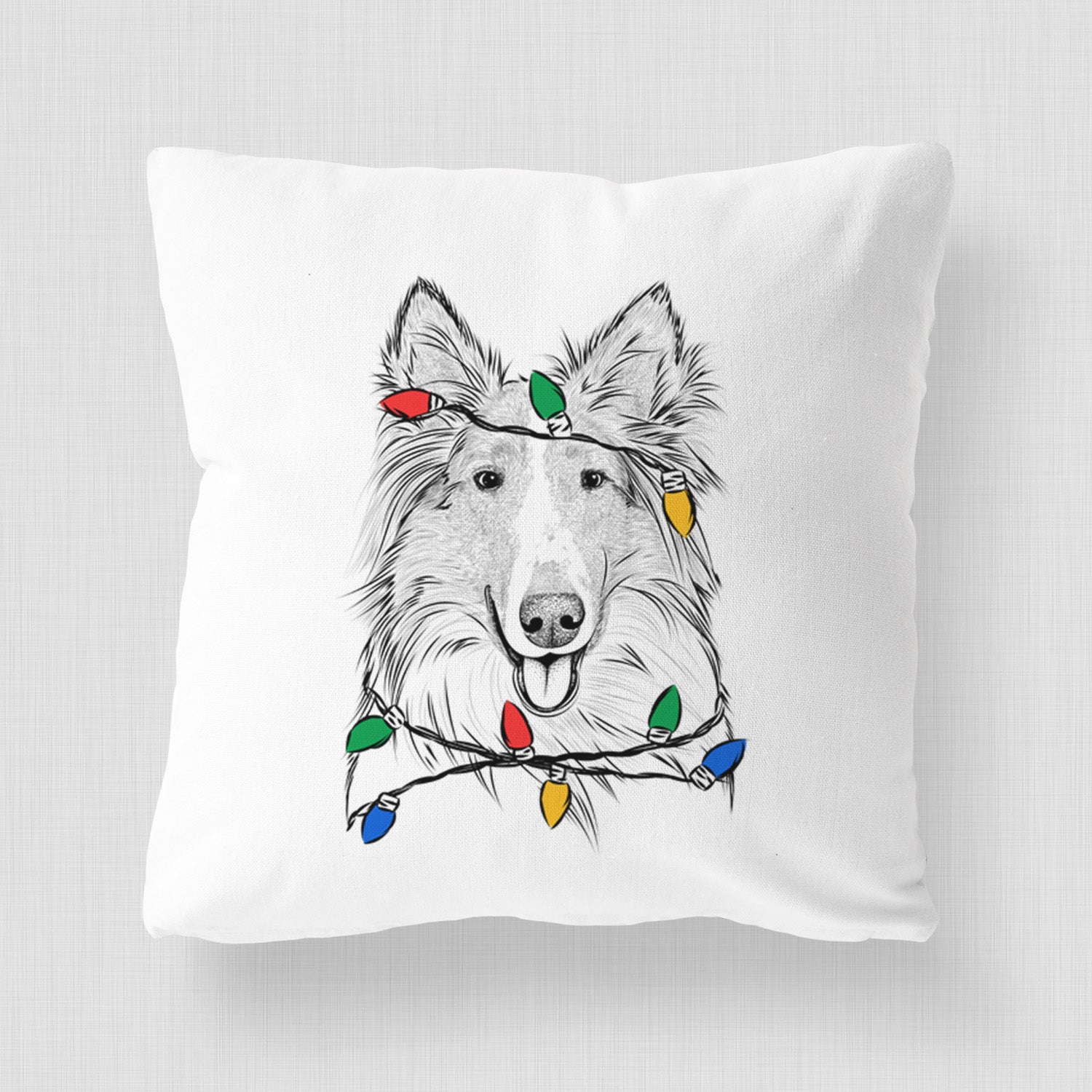Conrad the Rough Collie - Throw Pillow Cover