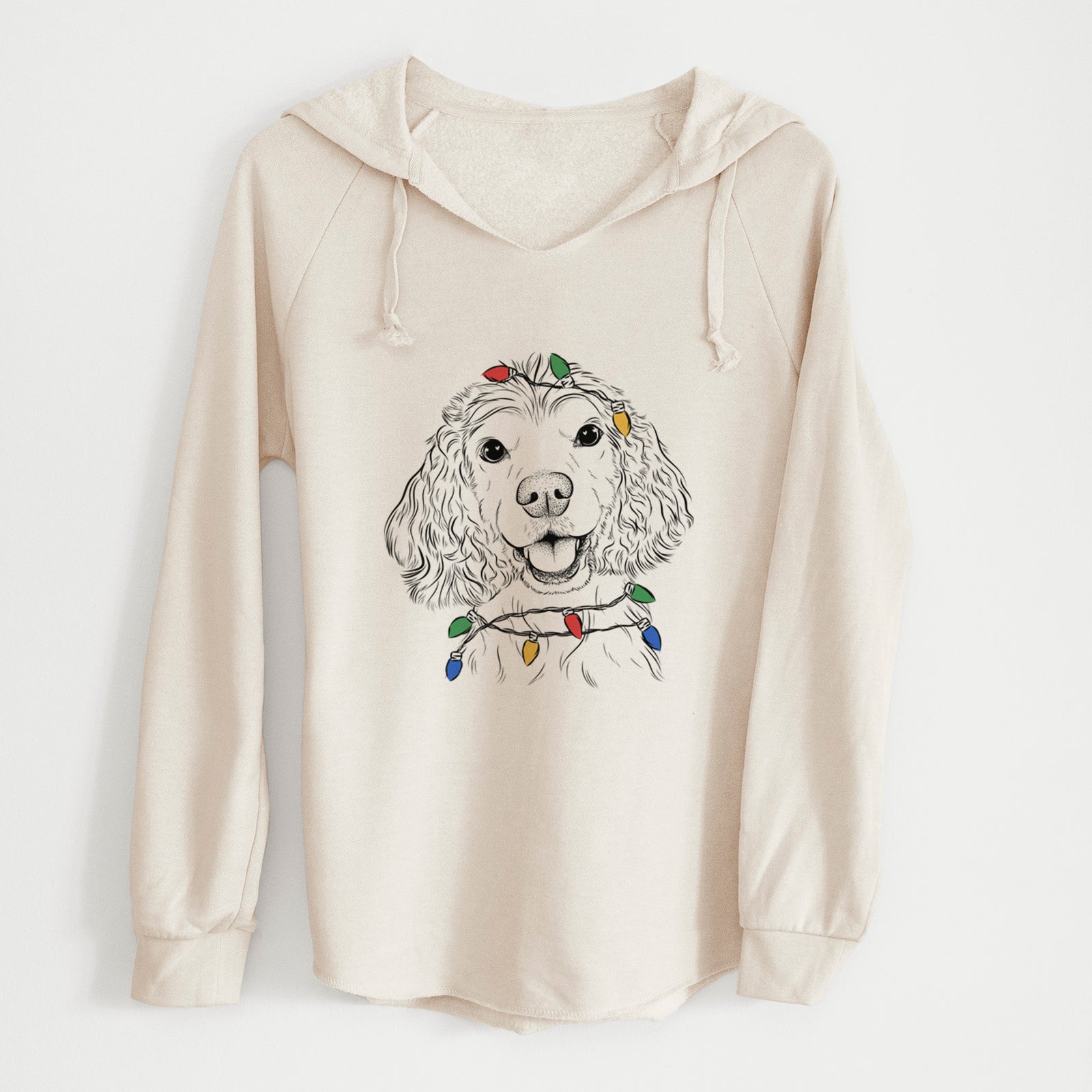 Christmas Lights Cricket the American Cocker Spaniel - Cali Wave Hooded Sweatshirt
