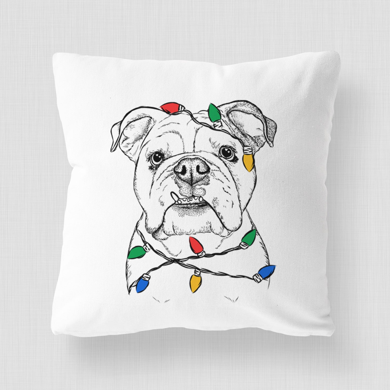 Dazy the English Bulldog - Throw Pillow Cover
