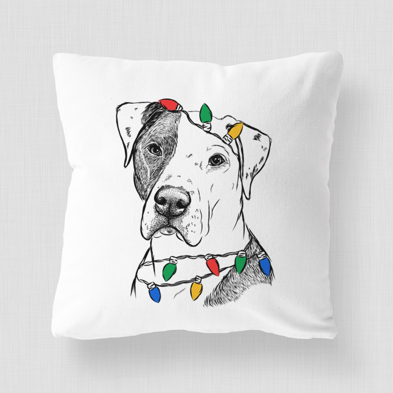 Duke the American Staffordshire Terrier Mix - Throw Pillow Cover