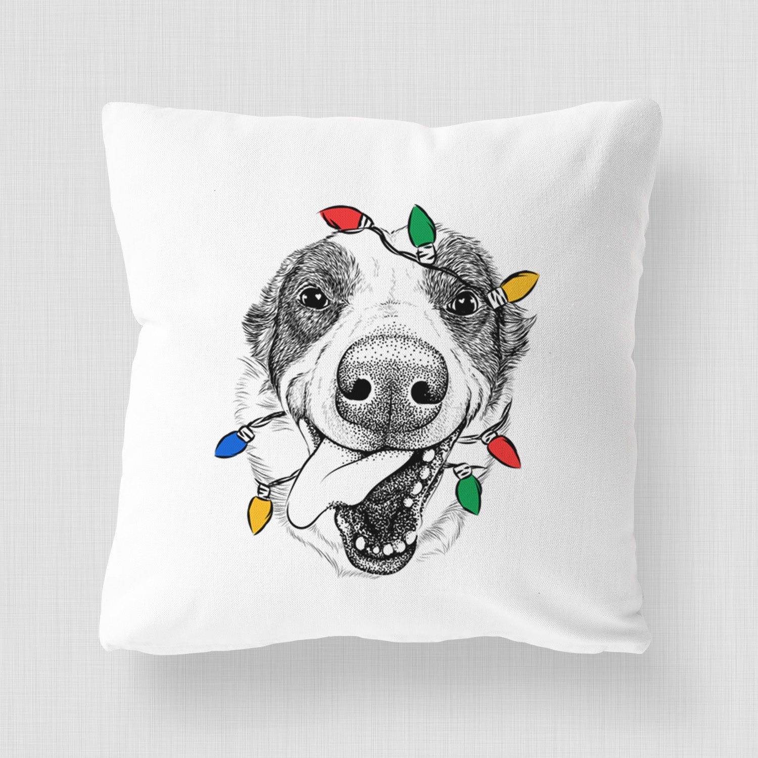 Elwood the Border Collie - Throw Pillow Cover
