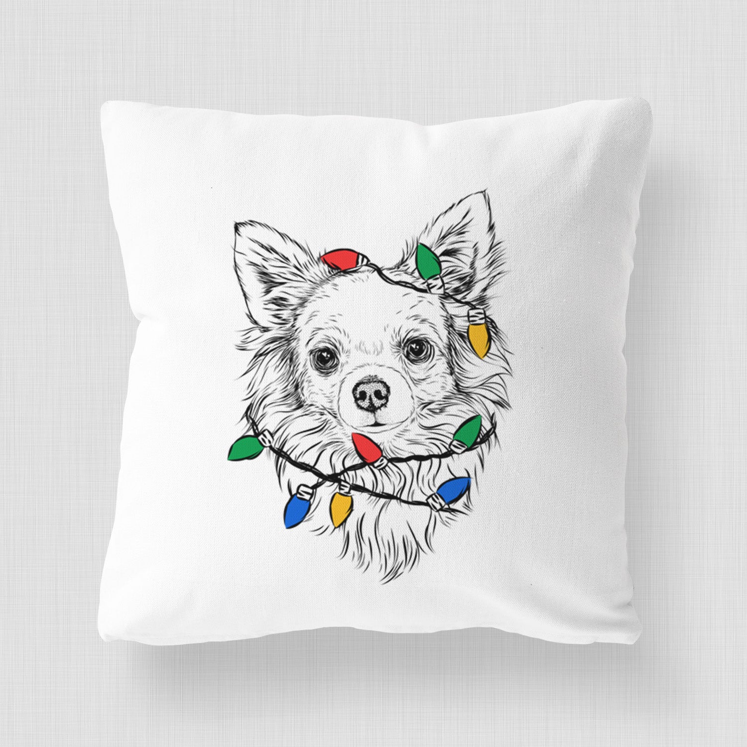 Emma the Longhaired Chihuahua - Throw Pillow Cover