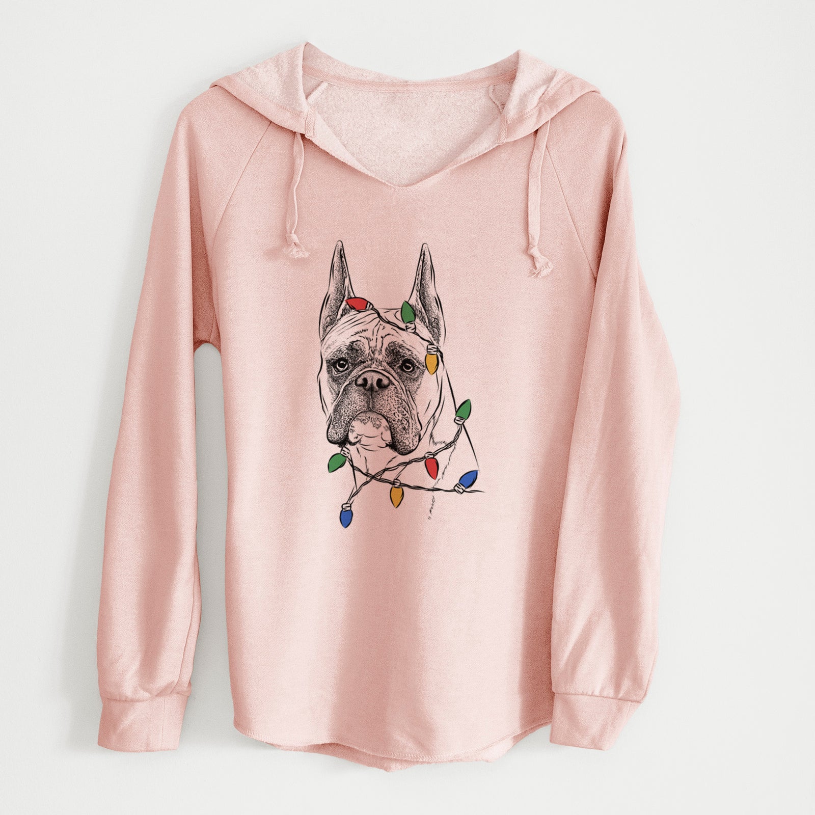 Christmas Lights Ezra the Boxer - Cali Wave Hooded Sweatshirt