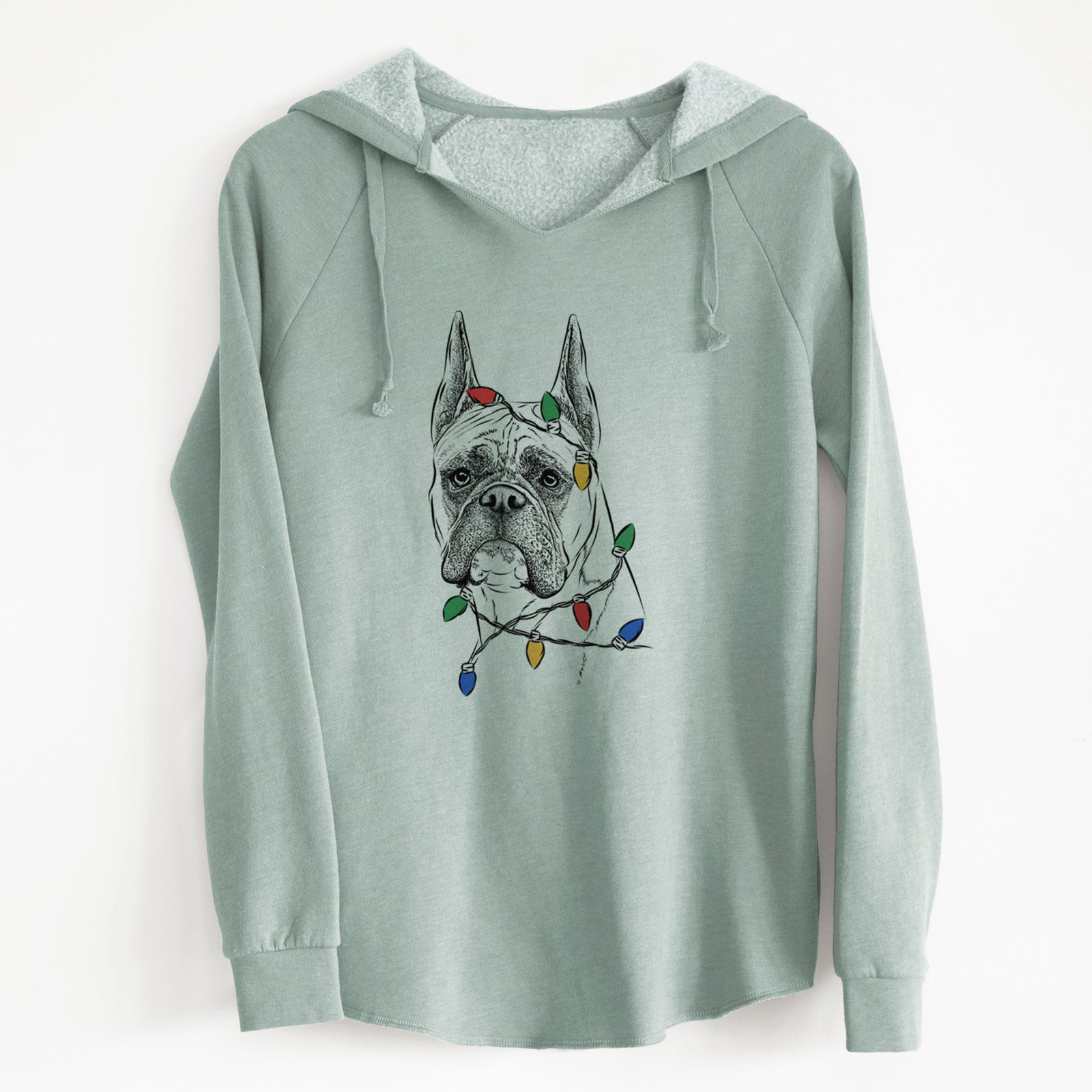 Christmas Lights Ezra the Boxer - Cali Wave Hooded Sweatshirt