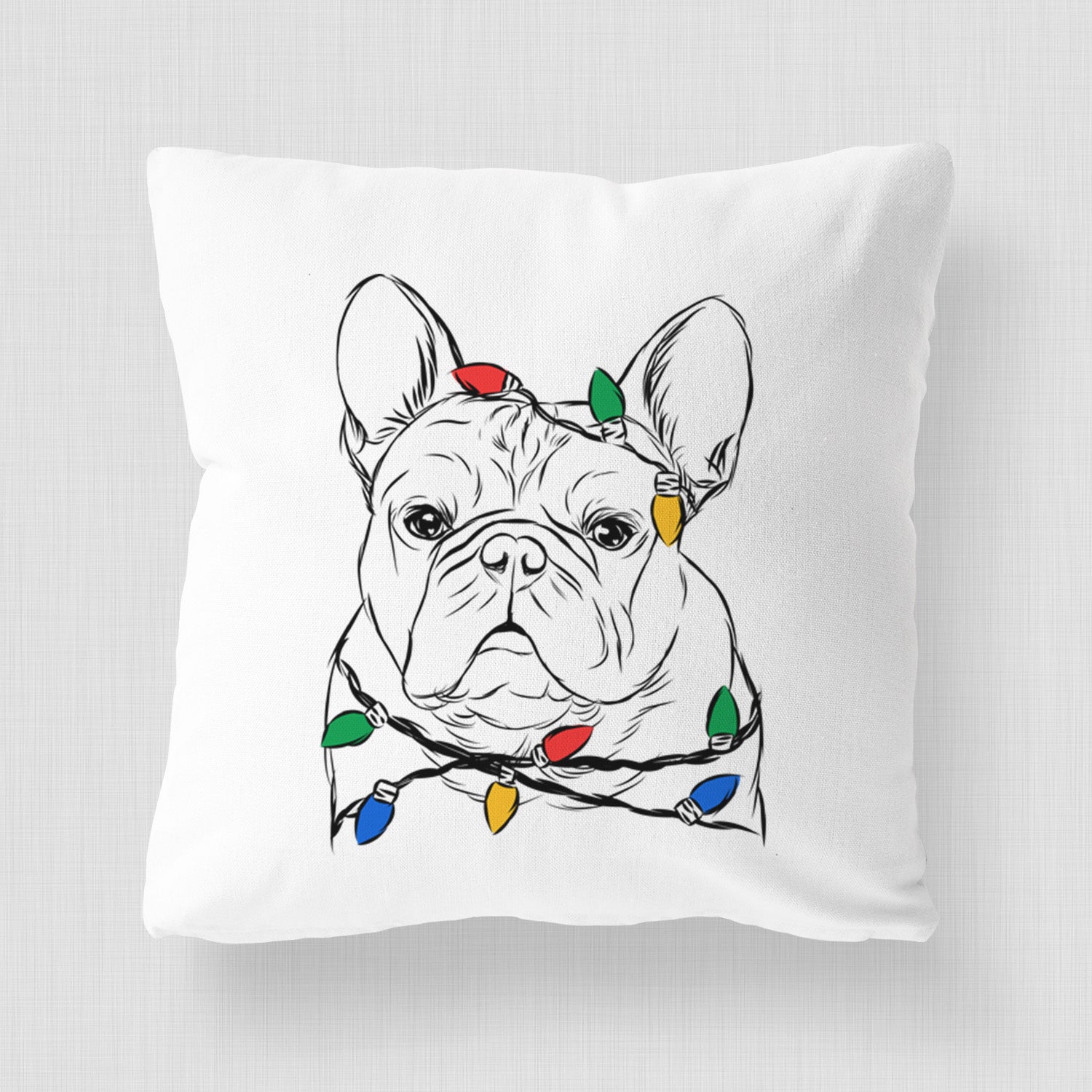 Fudge the French Bulldog - Throw Pillow Cover
