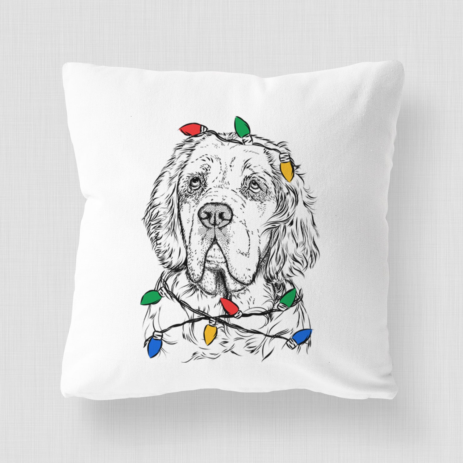 Gary the Clumber Spaniel - Throw Pillow Cover
