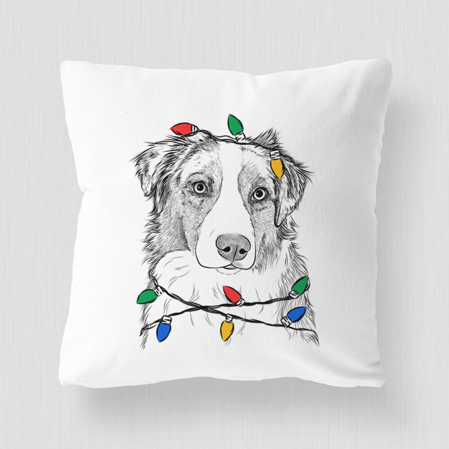 Ginger the Australian Shepherd - Throw Pillow Cover