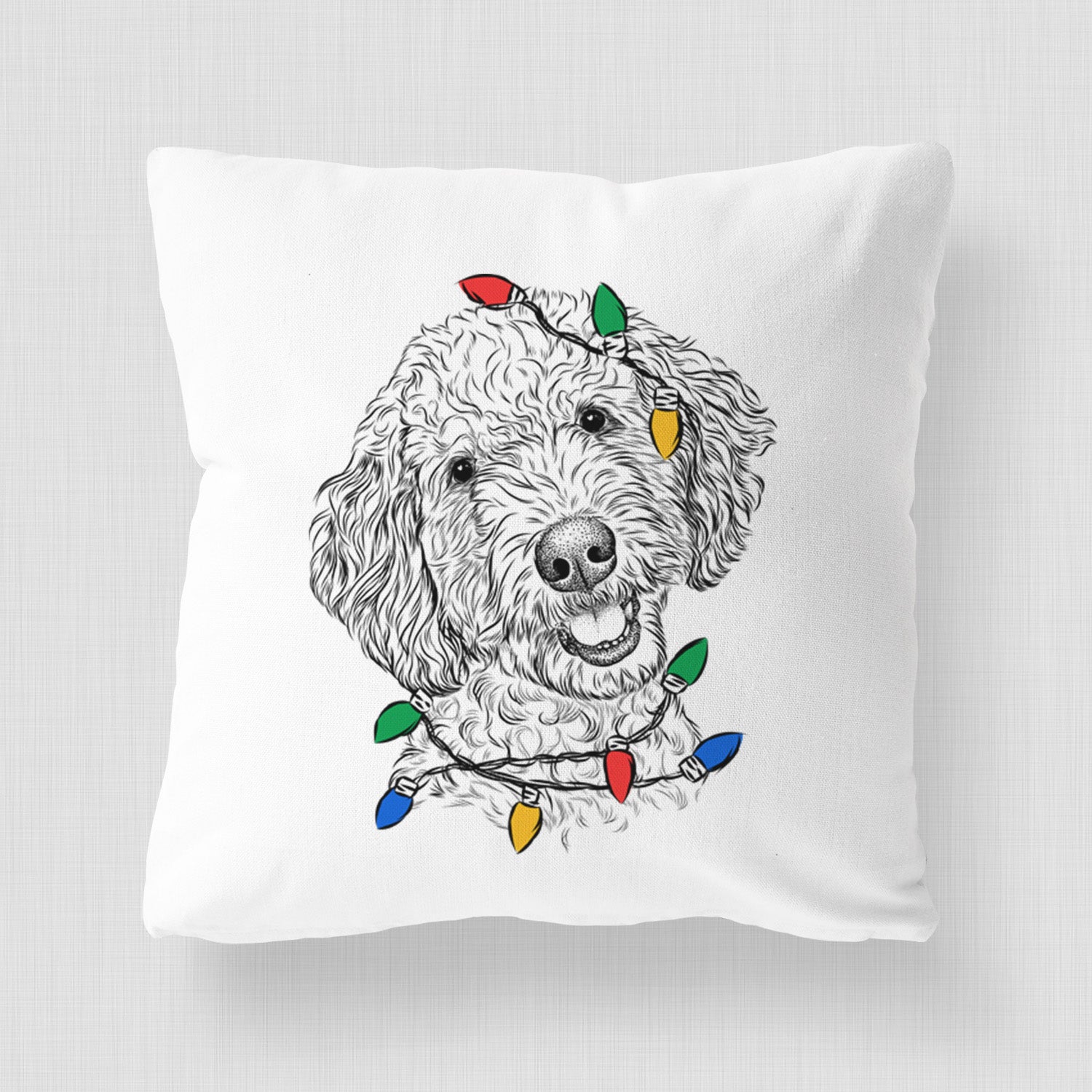 Gizmo the Goldendoodle - Throw Pillow Cover