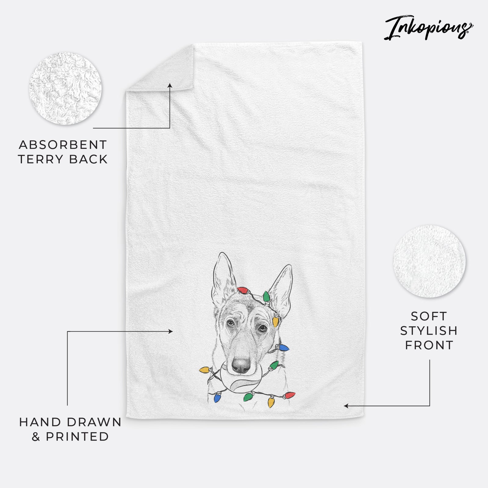 Greta the German Shepherd Premium Hand Towel