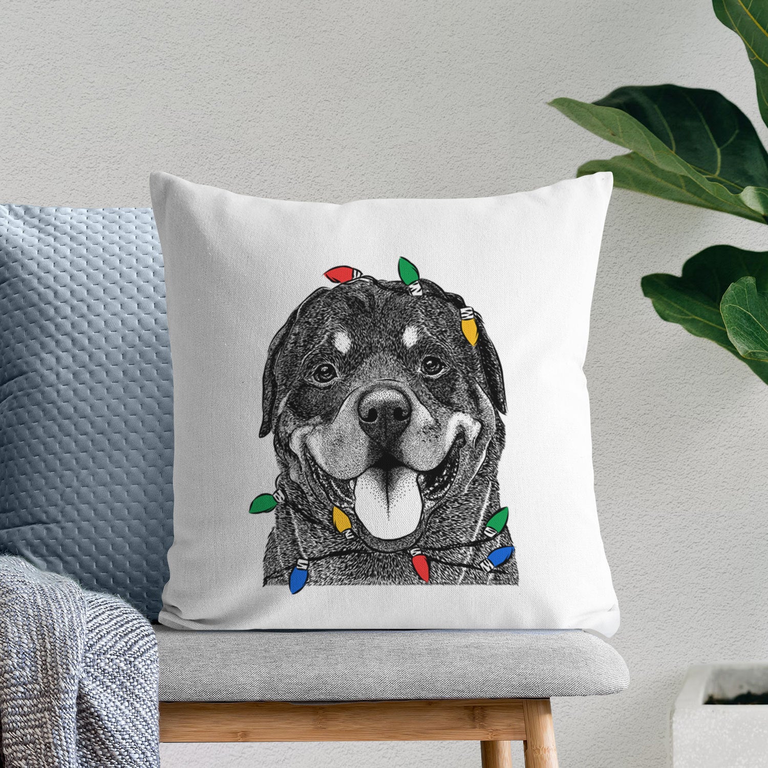 Hagan the Rottweiler - Throw Pillow Cover