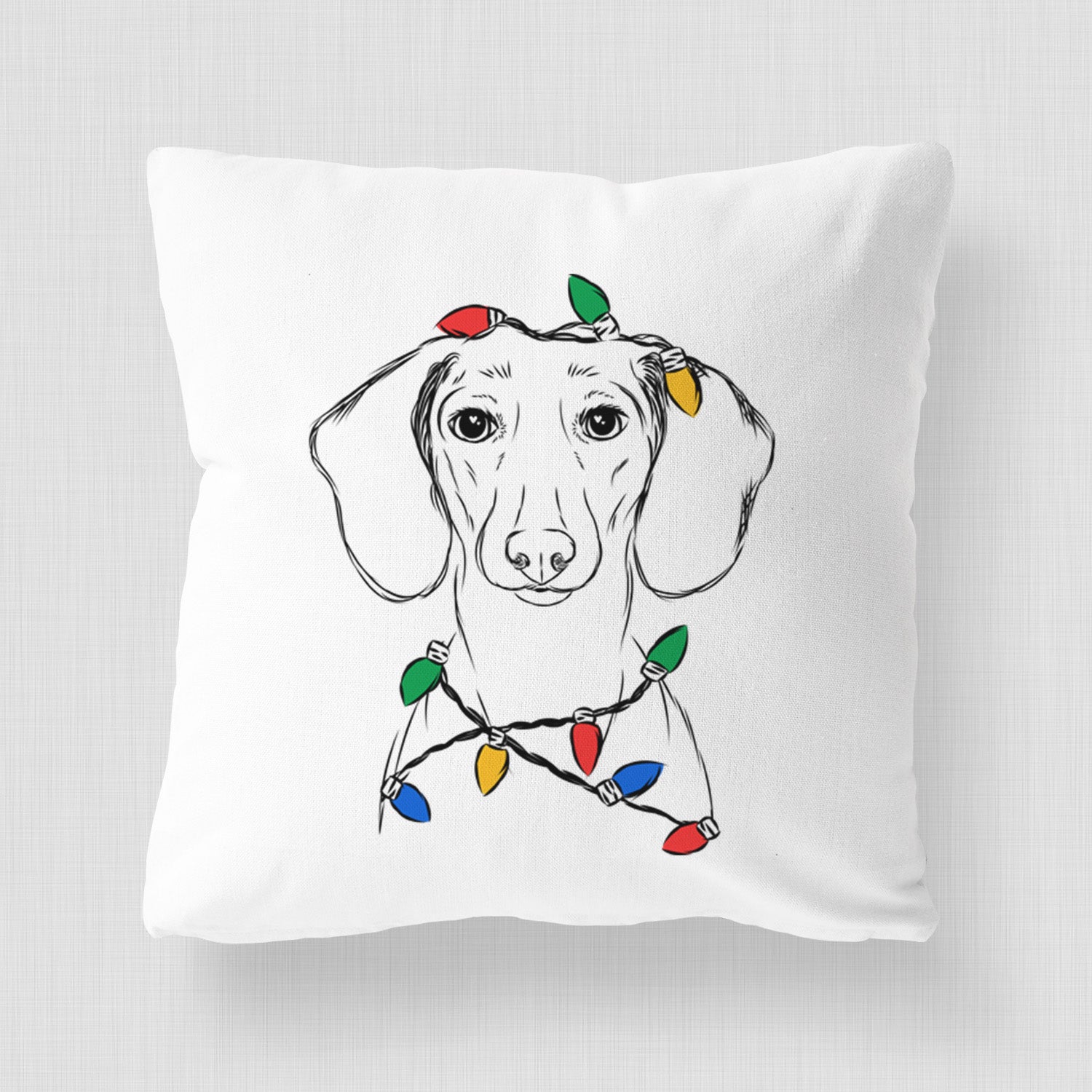 Hans the Dachshund - Throw Pillow Cover