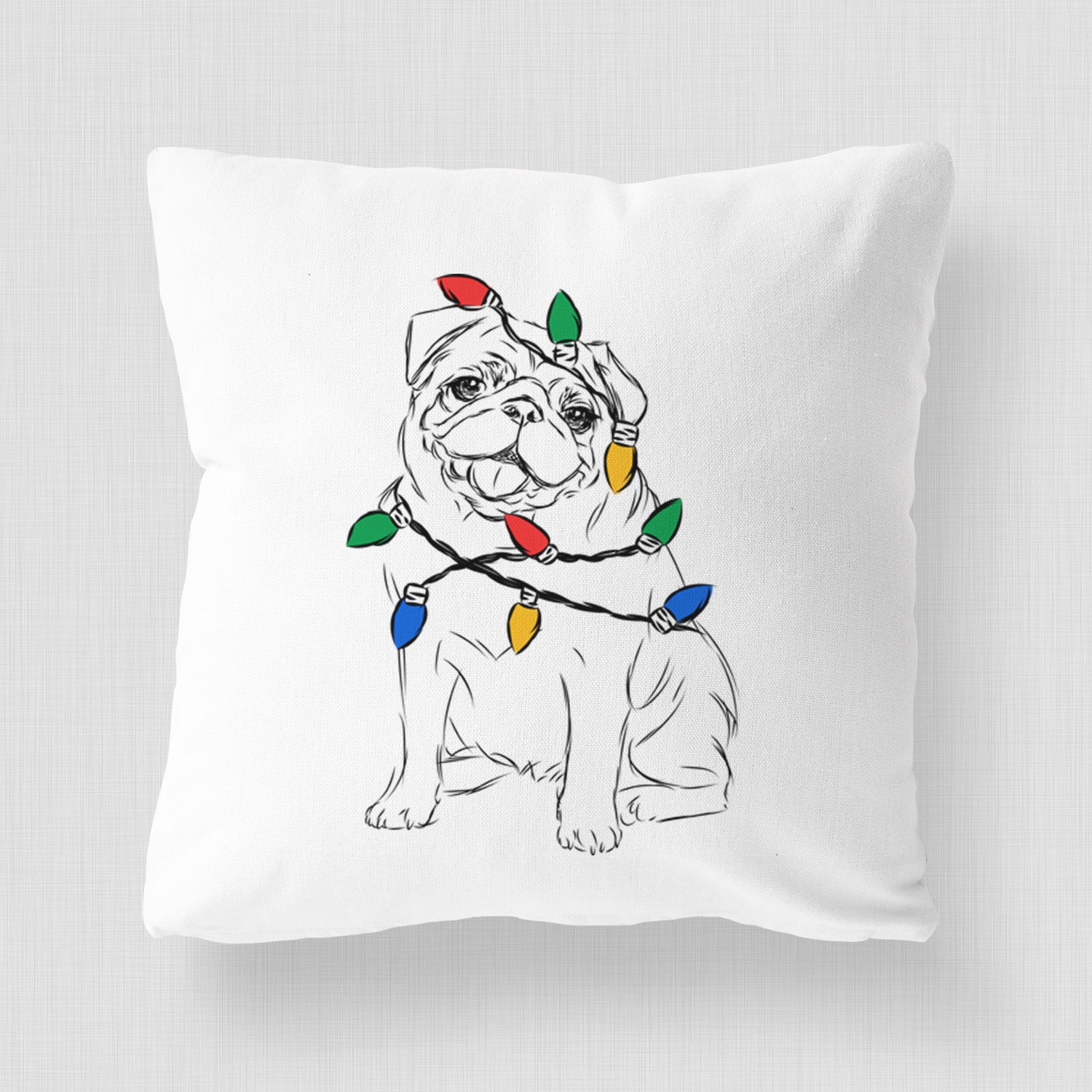 Higgins the Pug - Throw Pillow Cover
