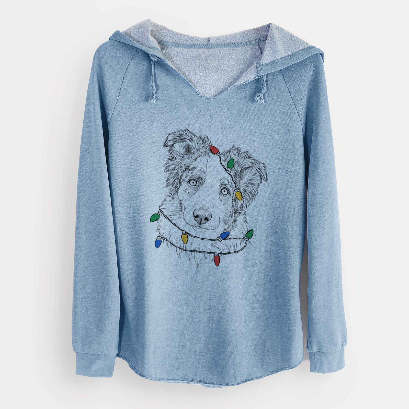 Christmas Lights HoneyBee the Miniature Australian Shepherd - Cali Wave Hooded Sweatshirt