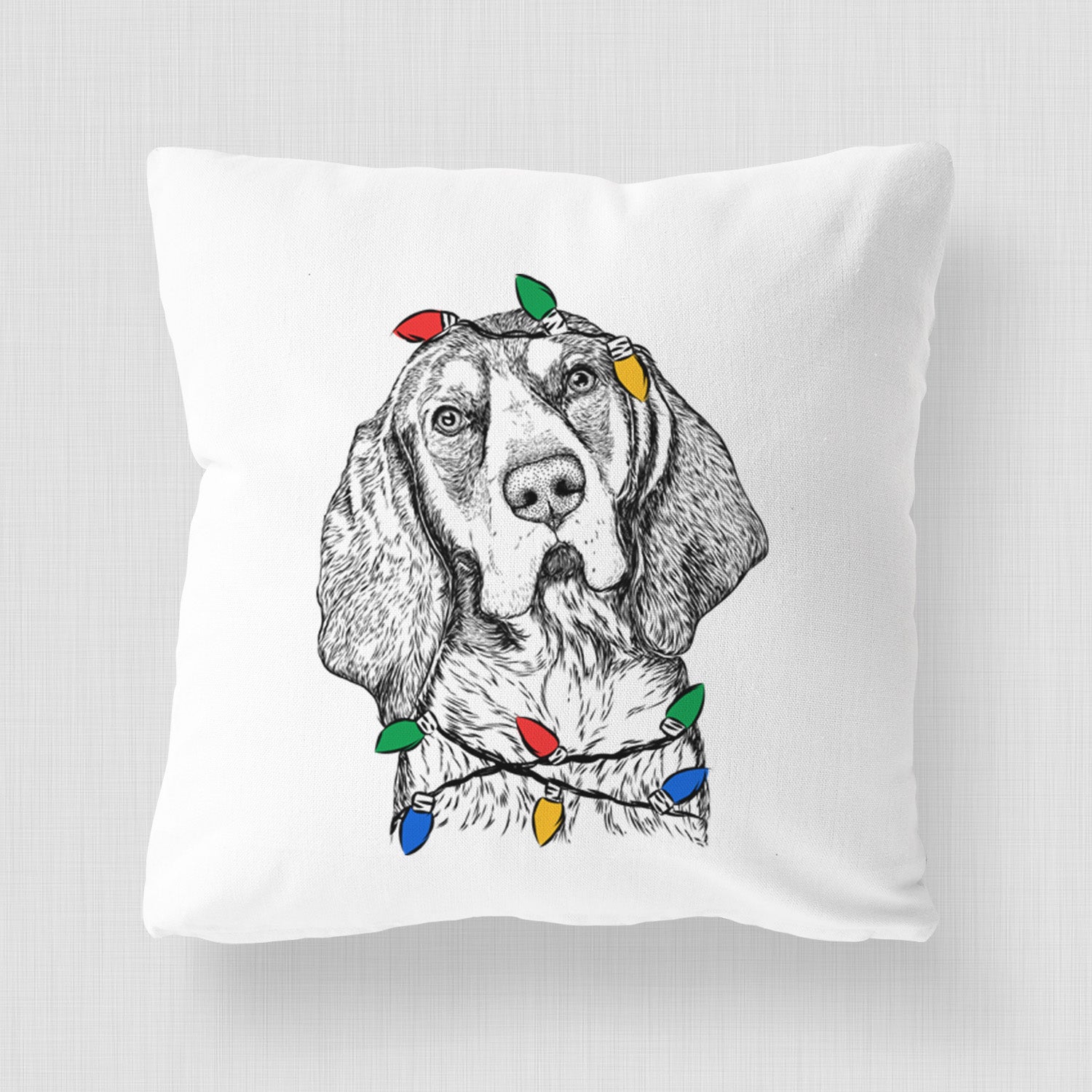 Huck the Bluetick Coonhound - Throw Pillow Cover