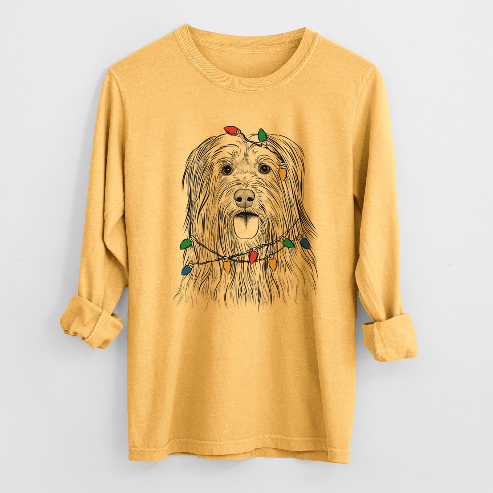 Christmas Lights Indy the Korean Sapsali - Heavyweight 100% Cotton Long Sleeve