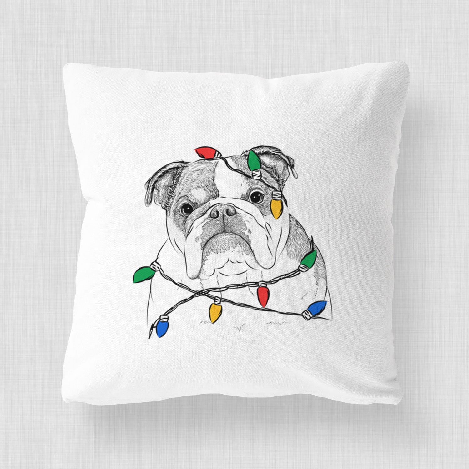 Jack the English Bulldog - Throw Pillow Cover
