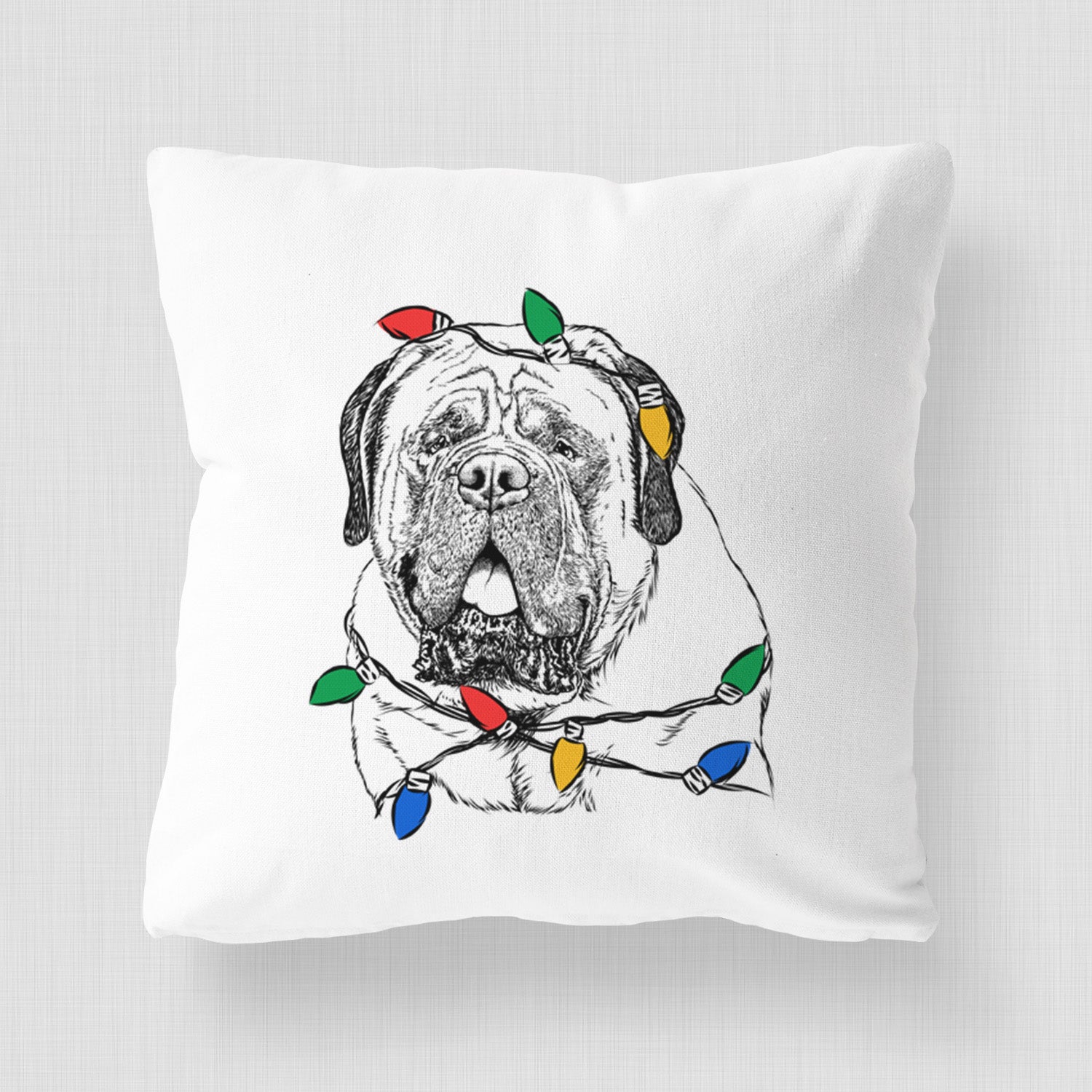 Jed the English Mastiff - Throw Pillow Cover