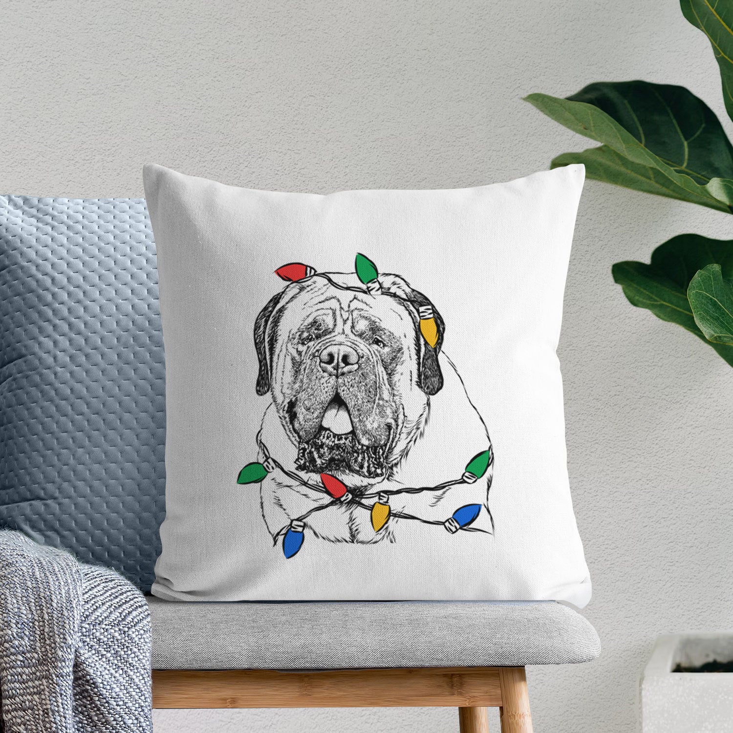 Jed the English Mastiff - Throw Pillow Cover