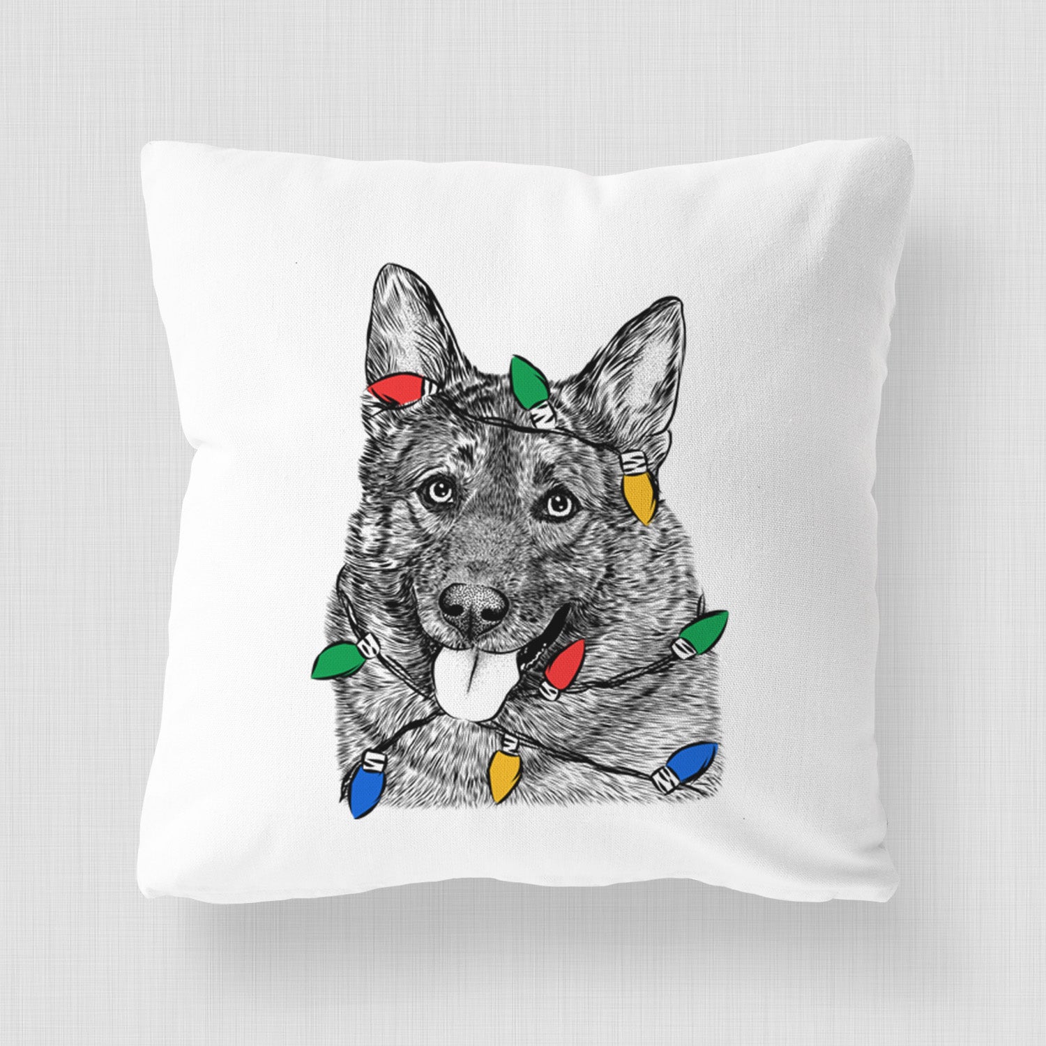 Kasia the Norwegian Elkhound - Throw Pillow Cover