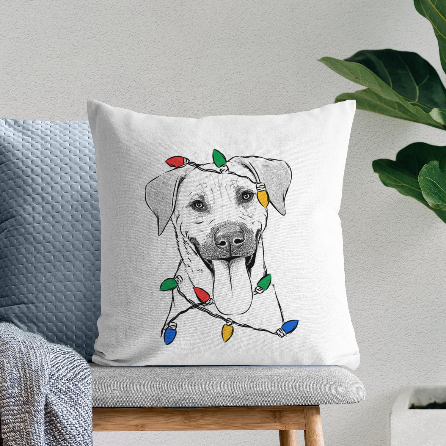 Koda the Black Mouth Cur - Throw Pillow Cover